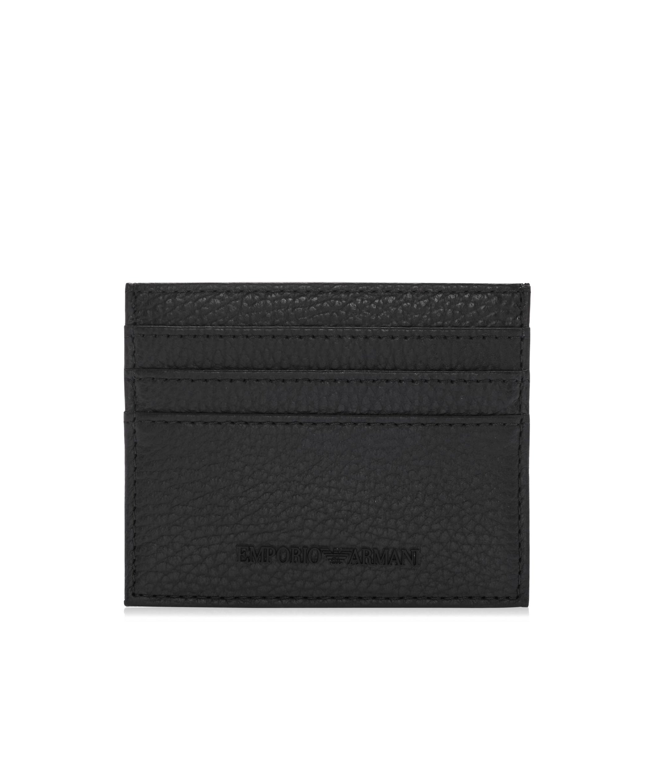 LUXURY HUB EMPORIO ARMANI WORD LOGO CARD HOLDER