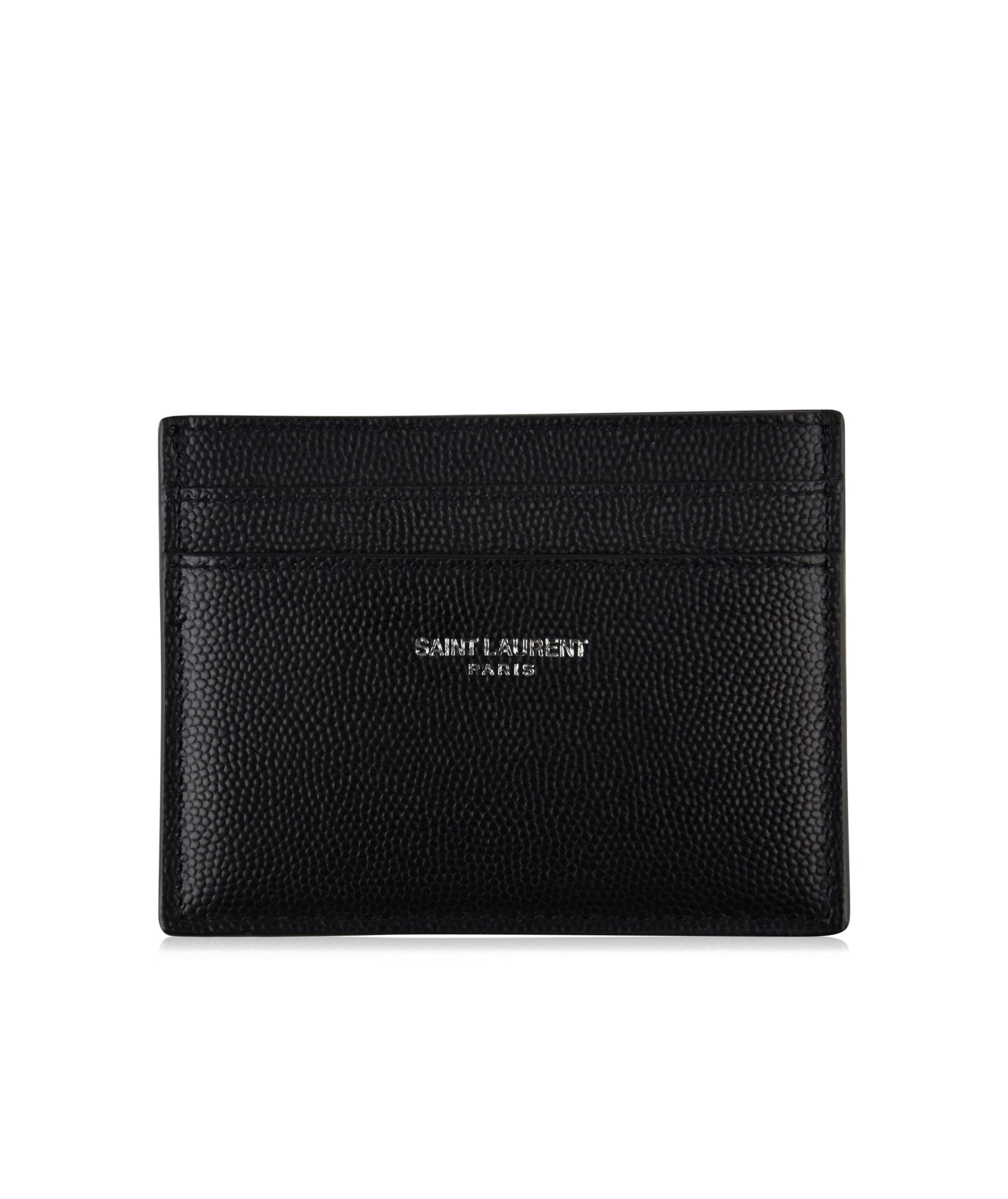 LUXURY HUB SAINT LAURENT GRAINED LEATHER CARD HOLDER