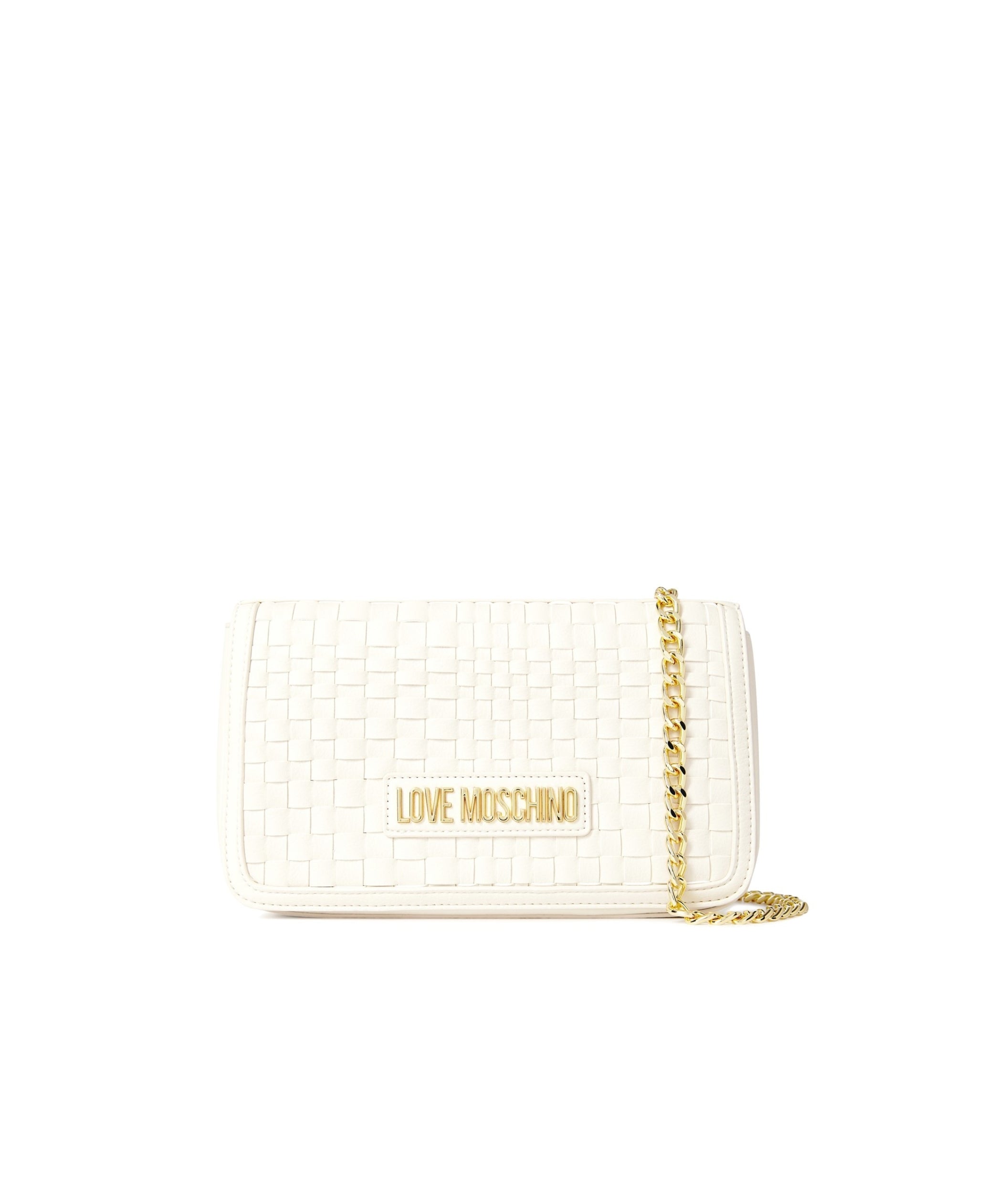 LUXURY HUB LOVE MOSCHINO CHAIN WOVEN SHOULDER BAG
