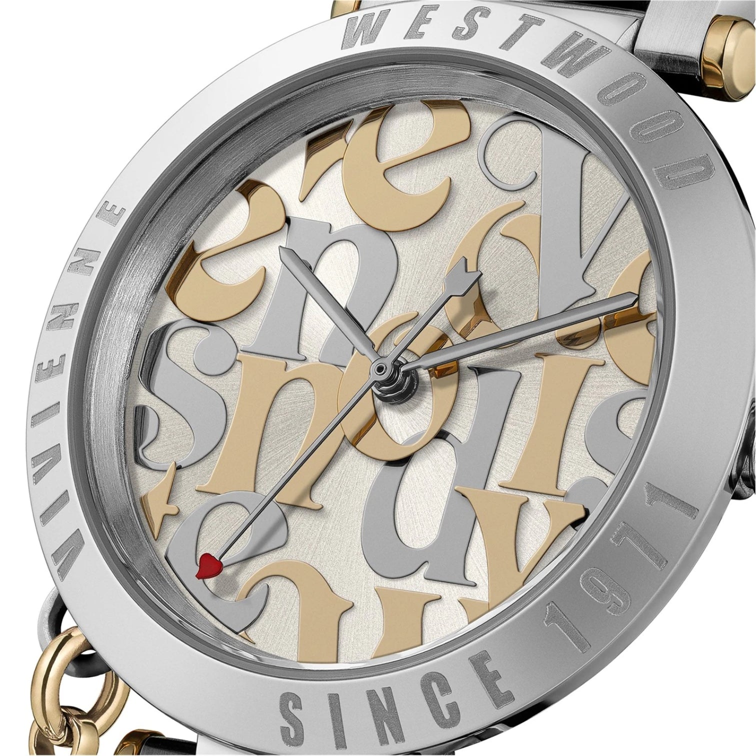 LUXURY HUB VIVIENNE WESTWOOD ORB LOGOMANIA 32MM STAINLESS STEEL WATCH