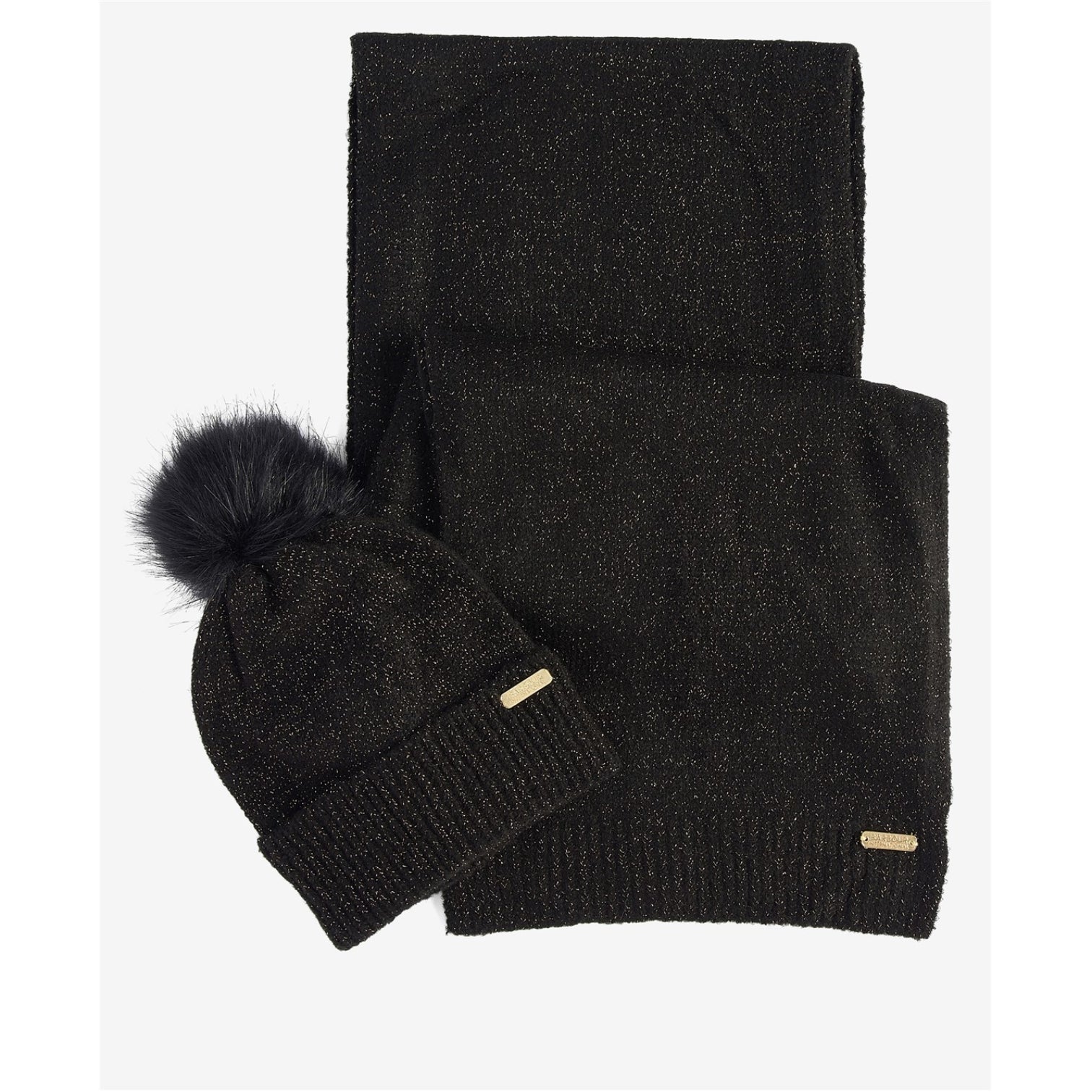 LUXURY HUB BARBOUR INTERNATIONAL SPARKLE BEANIE & SCARF GIFT SET