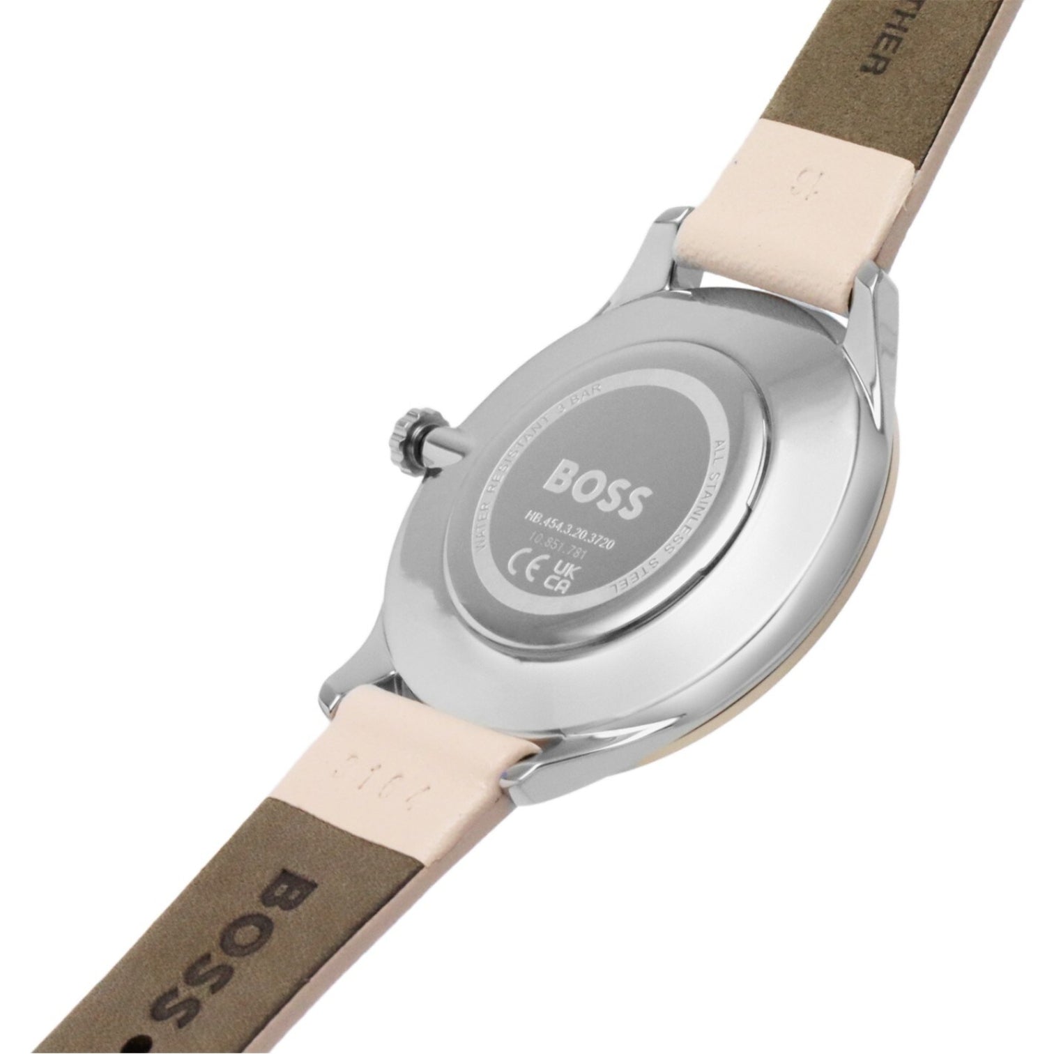 LUXURY HUB BOSS PURA PINK LEATHER STRAP WATCH