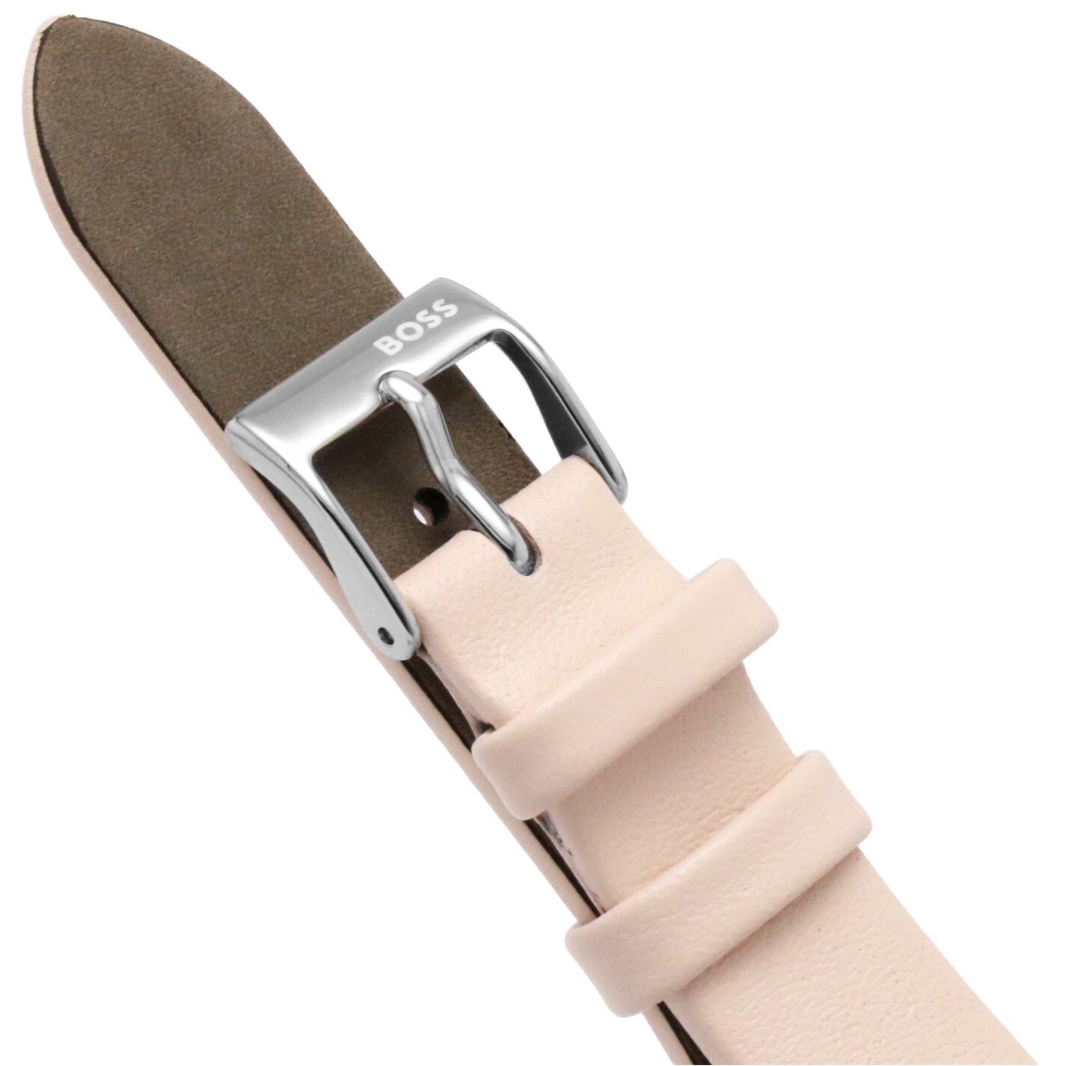 LUXURY HUB BOSS PURA PINK LEATHER STRAP WATCH