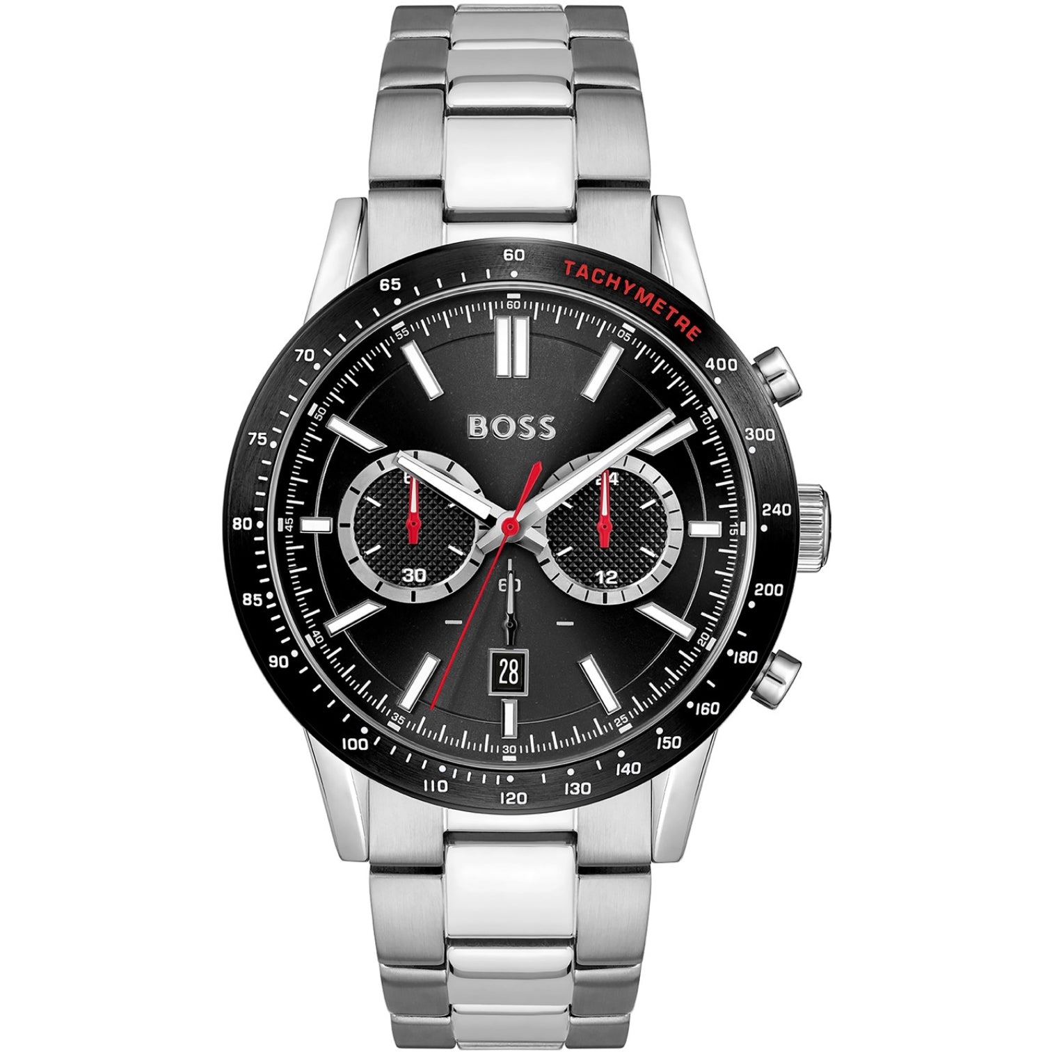 LUXURY HUB BOSS GENTS ALLURE STAINLESS STEEL BRACELET WATCH