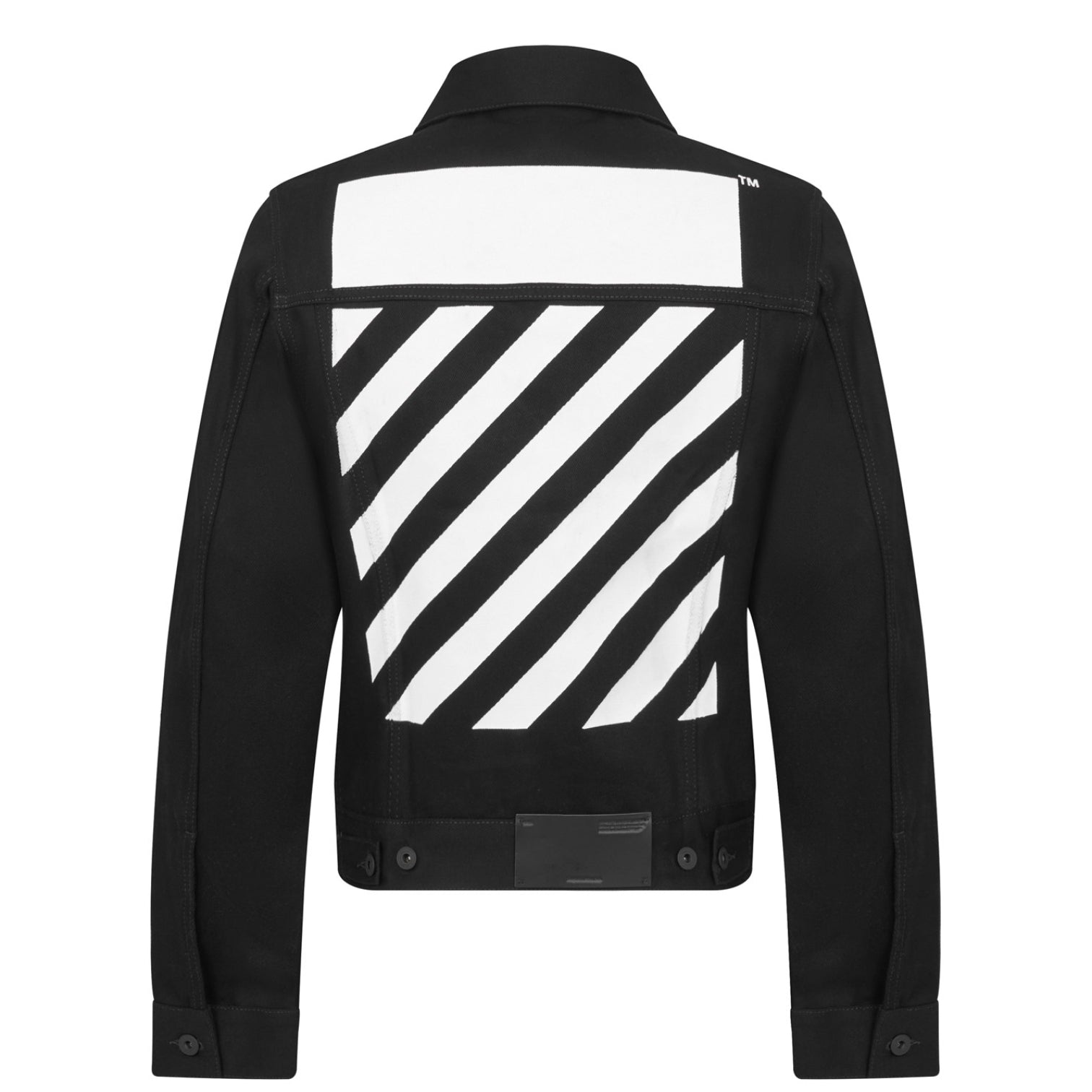 LUXURY HUB OFF WHITE DIAGONAL TAB DENIM JACKET