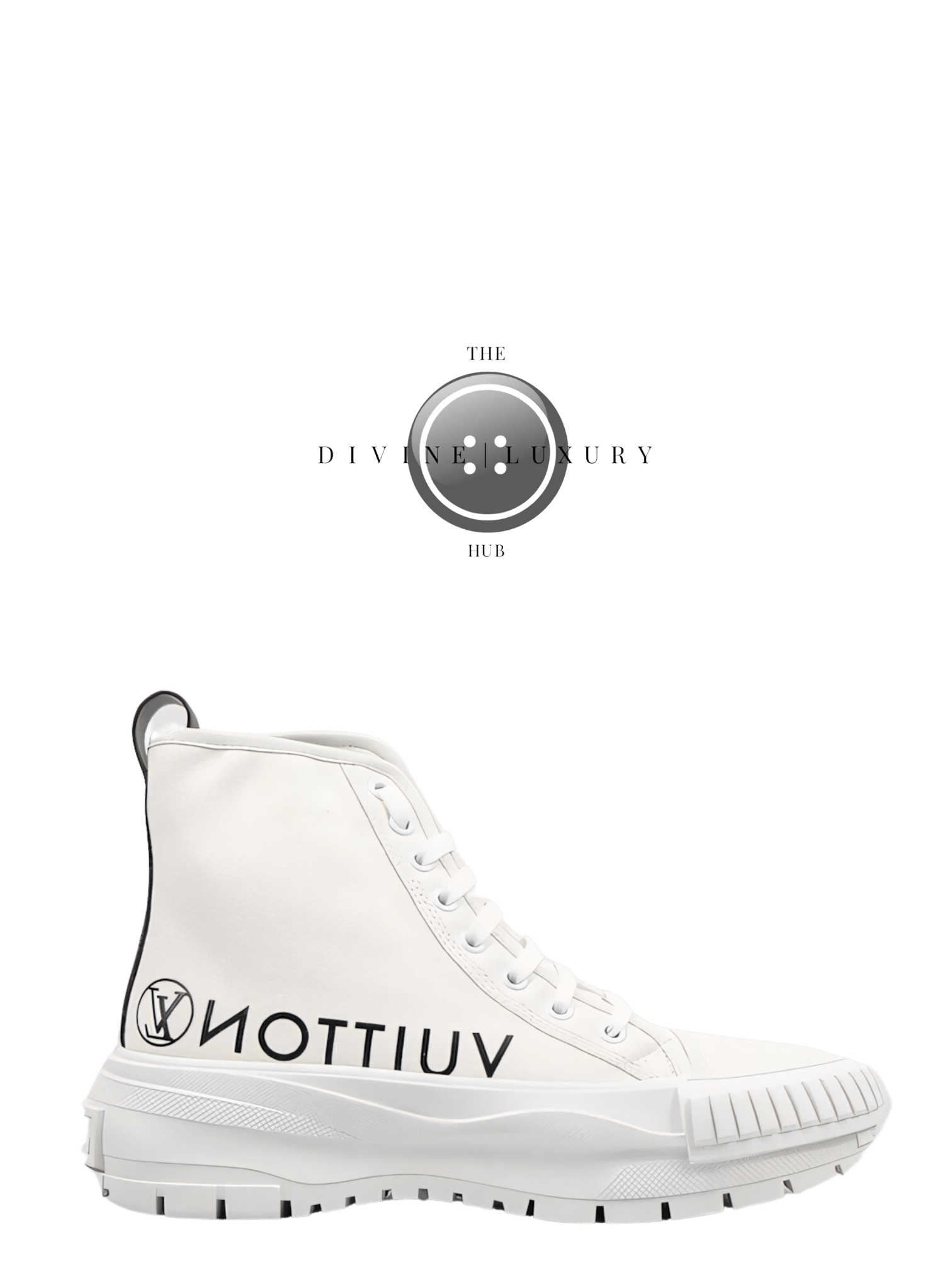 LUXURY HUB LOUIS VUITTON TRAINERS WHITE DIAMOND HIGH TOP