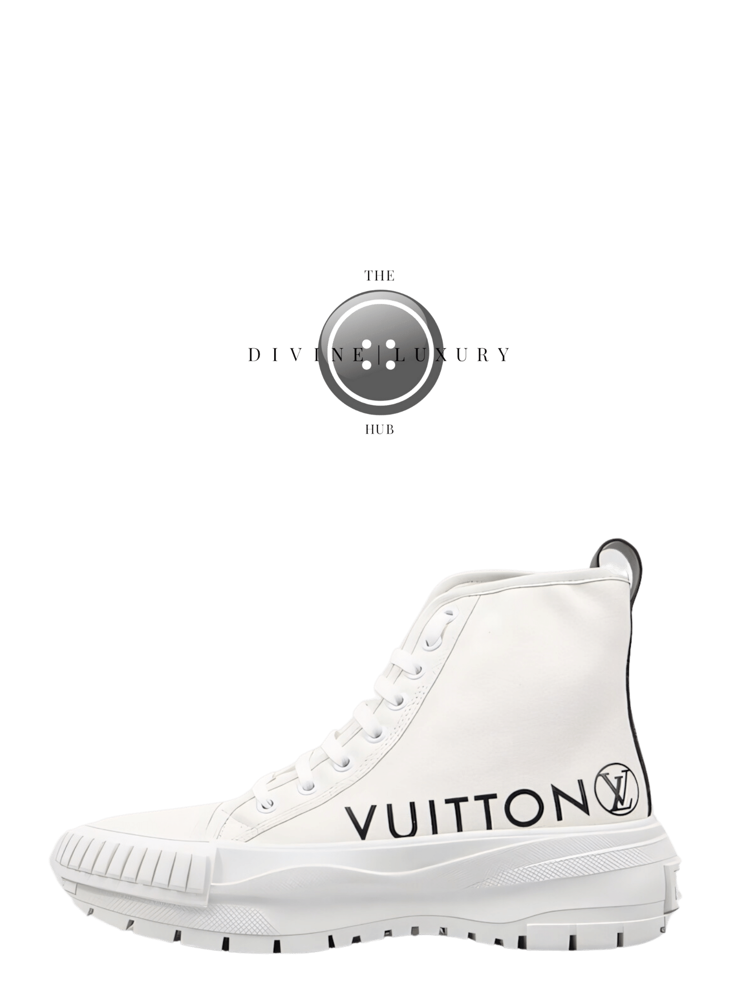LUXURY HUB LOUIS VUITTON TRAINERS WHITE DIAMOND HIGH TOP