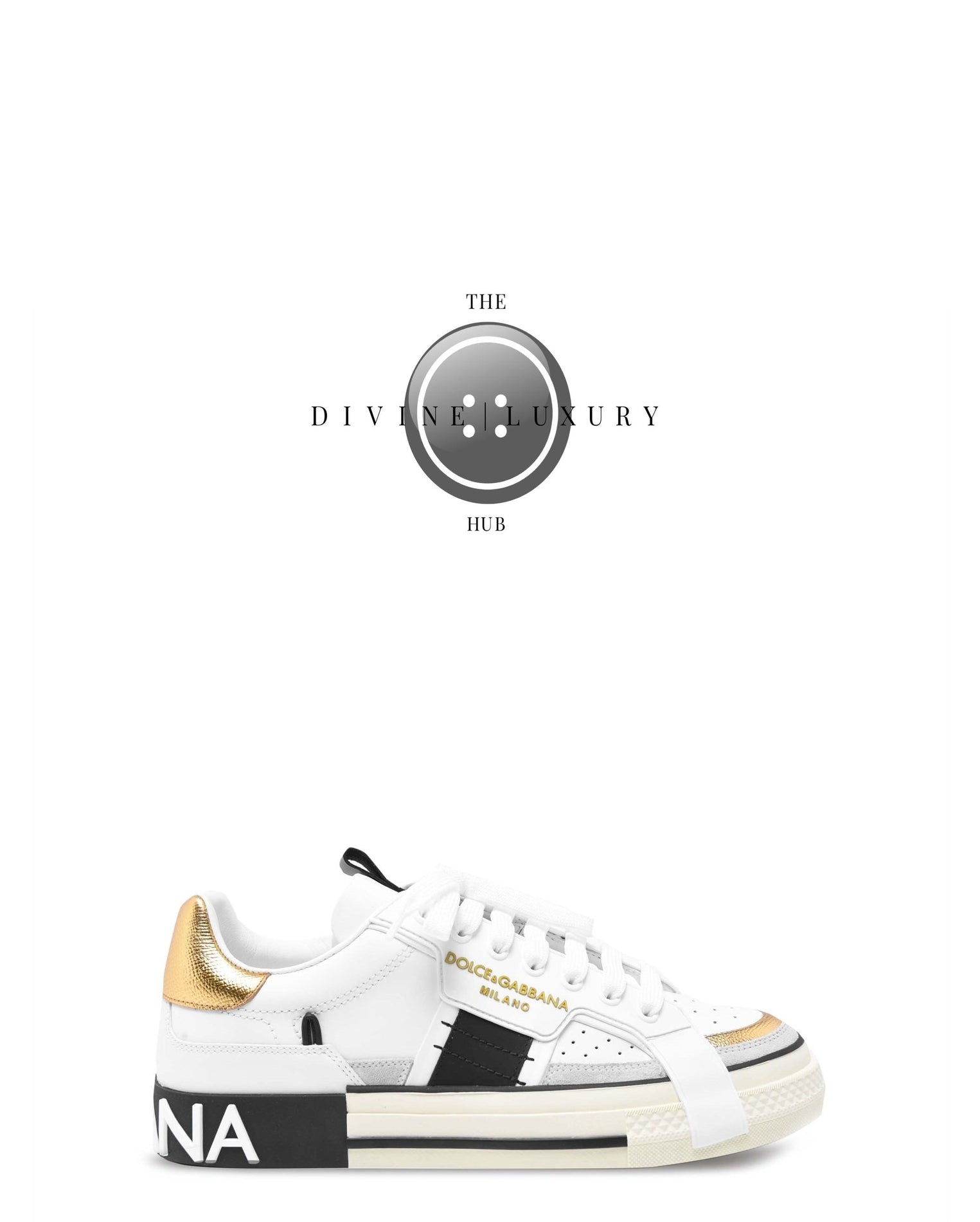 LUXURY HUB DOLCE AND GABBANA CALFSKIN 2.ZERO CUSTOM SNEAKERS WITH CONTRASTING DETAILS