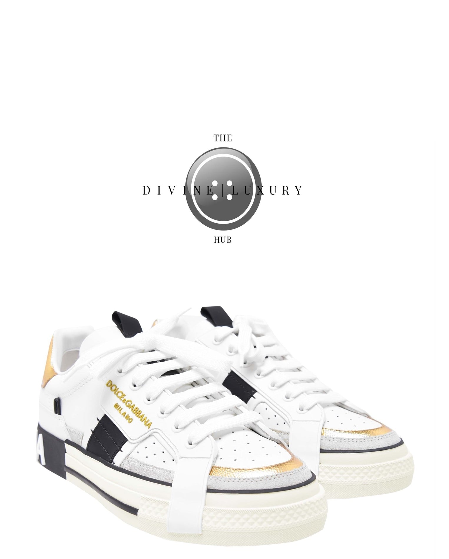 LUXURY HUB DOLCE AND GABBANA CALFSKIN 2.ZERO CUSTOM SNEAKERS WITH CONTRASTING DETAILS