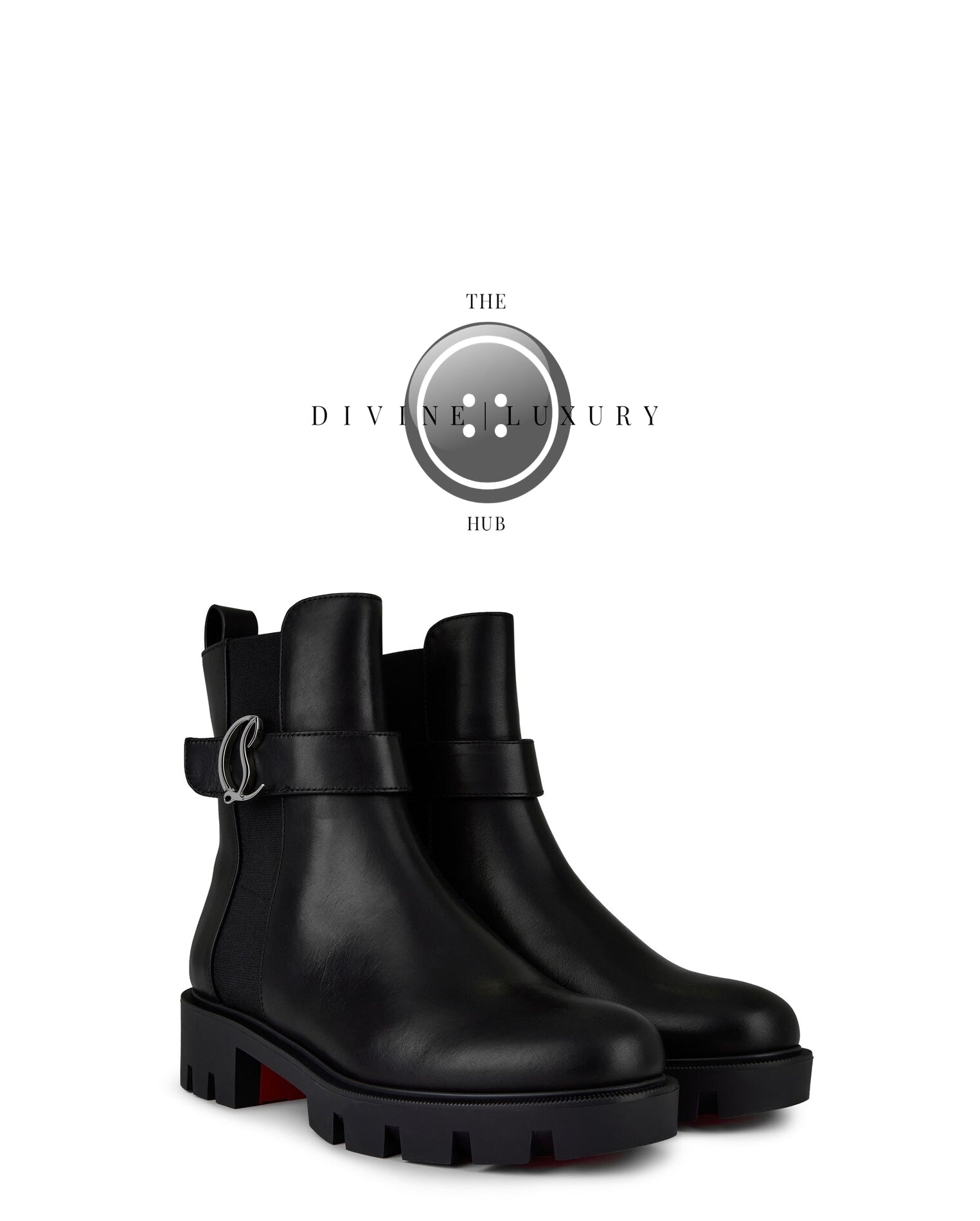 LUXURY HUB CHRISTIAN LOUBOUTIN CL CHELSEA ANKLE BOOTS