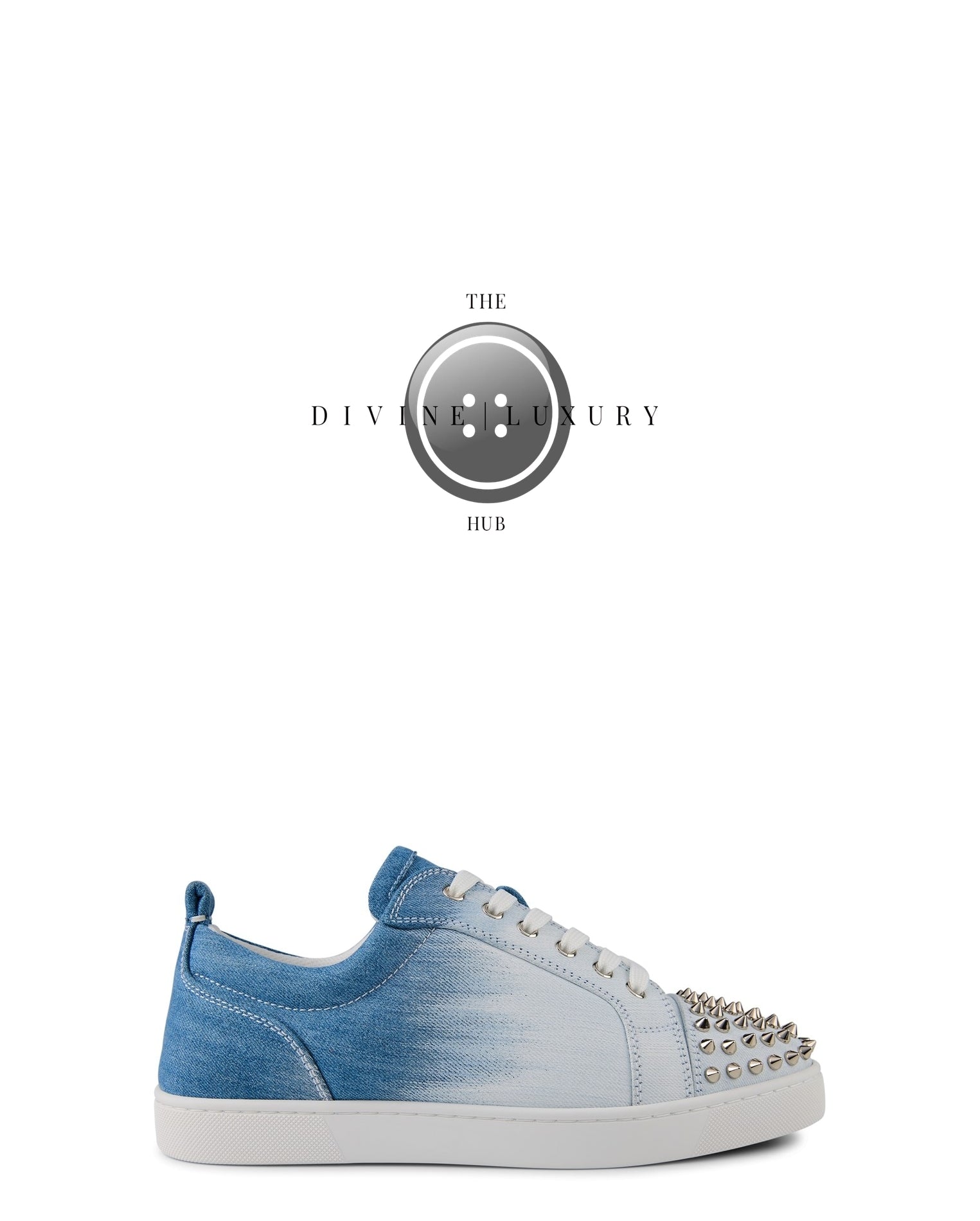 LUXURY HUB CHRISTIAN LOUBOUTIN SPIKES DENIM TRAINERS