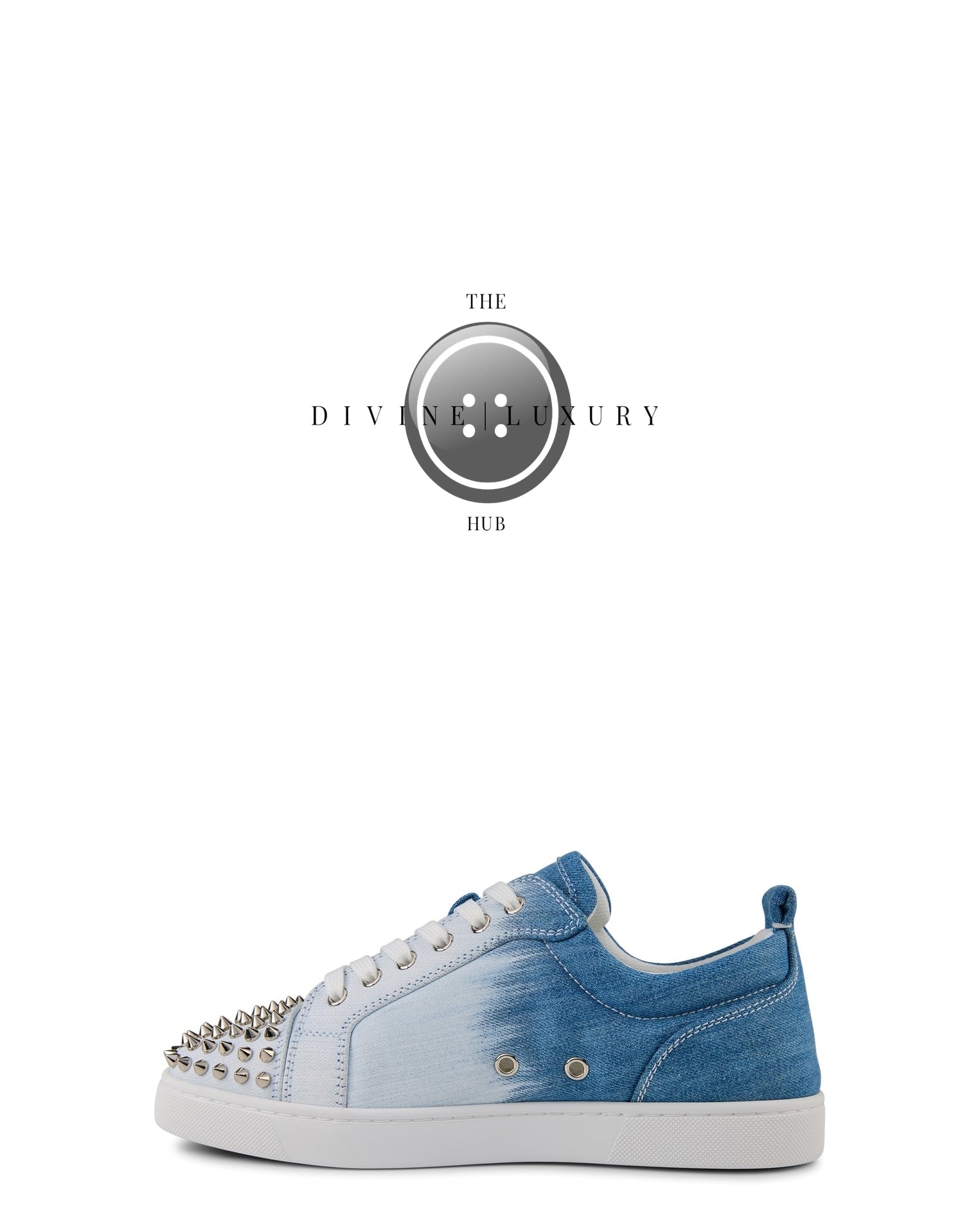 LUXURY HUB CHRISTIAN LOUBOUTIN SPIKES DENIM TRAINERS