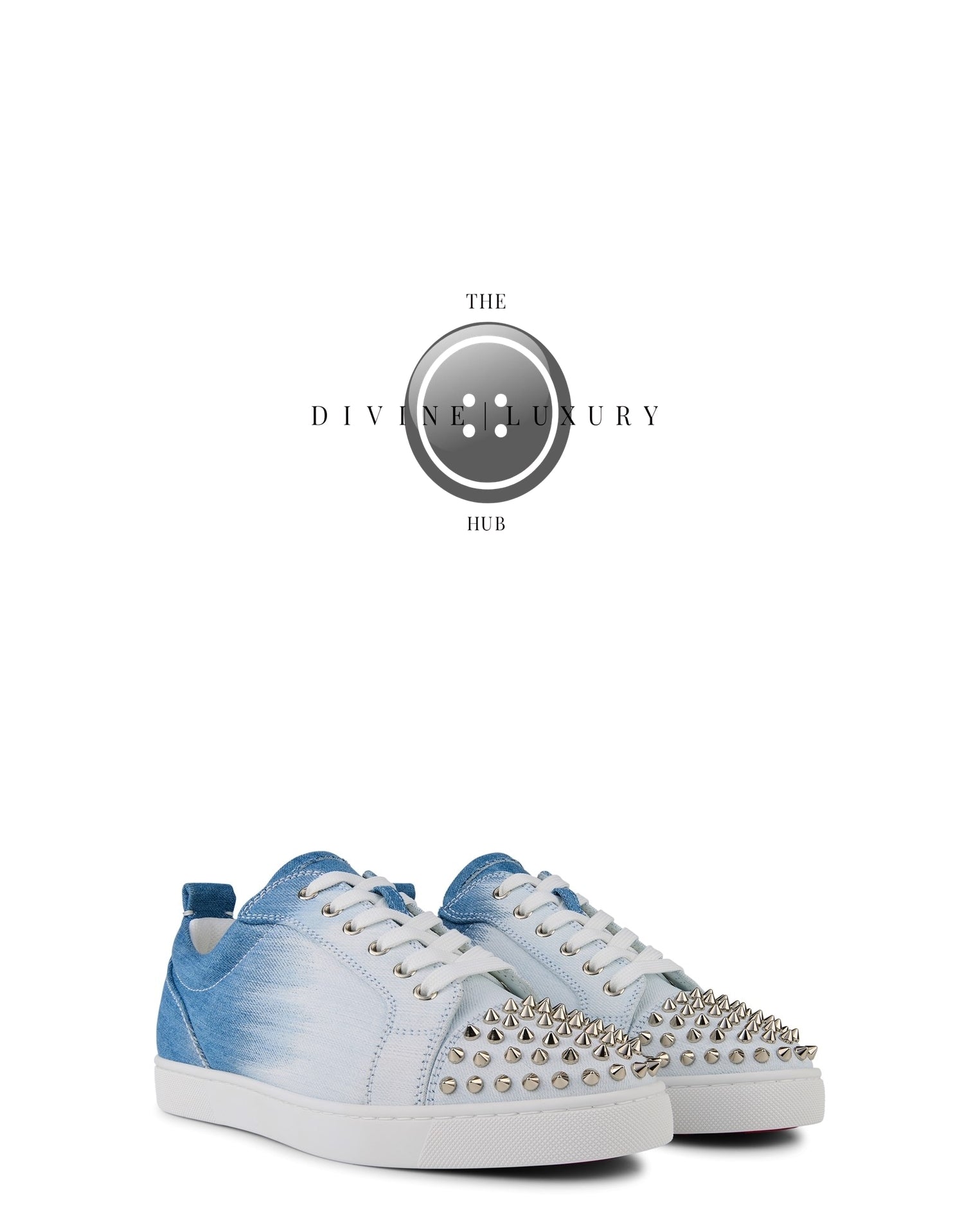 LUXURY HUB CHRISTIAN LOUBOUTIN SPIKES DENIM TRAINERS