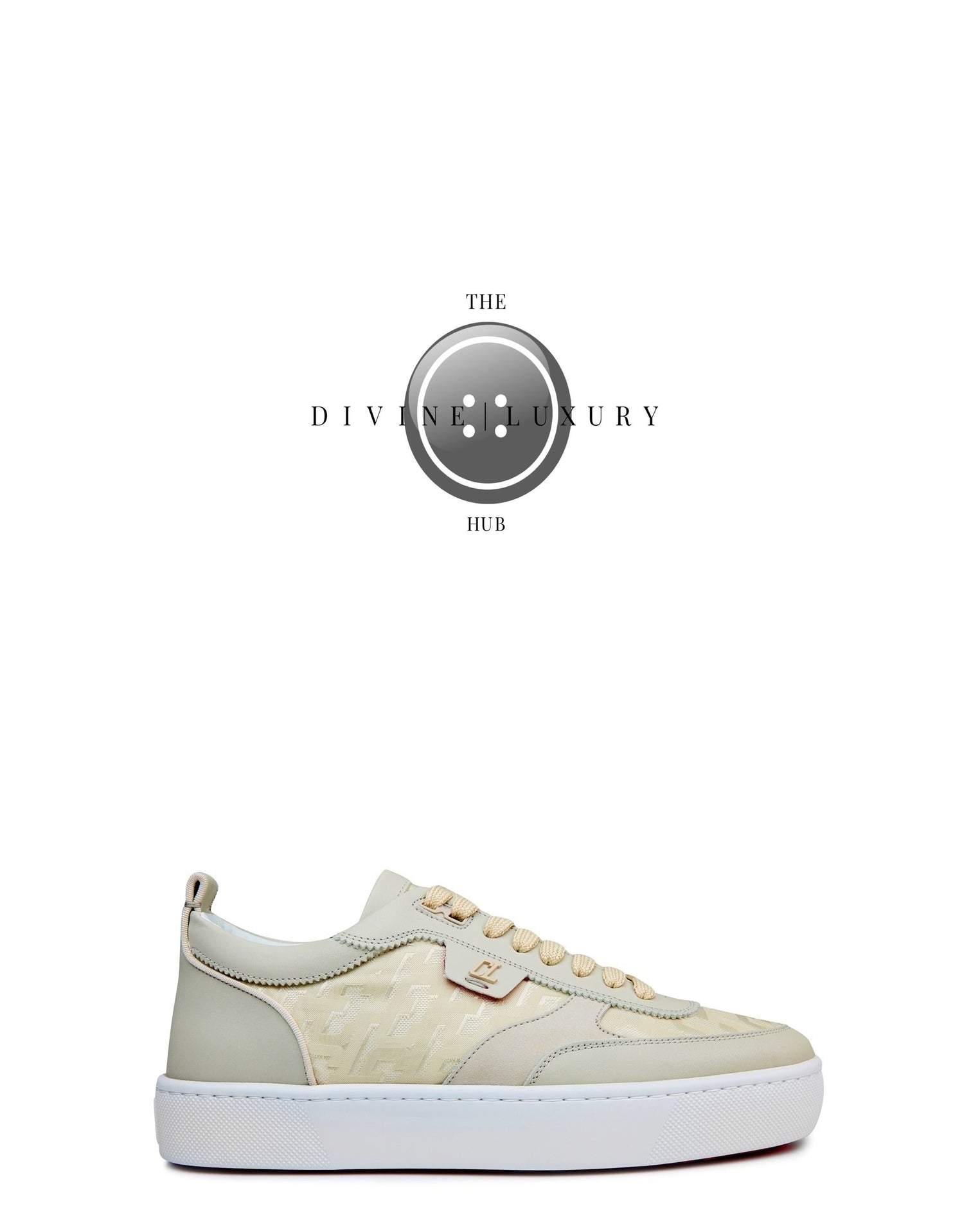 LUXURY HUB CHRISTIAN LOUBOUTIN HAPPYRUI LEATHER-TRIMMED SNEAKERS