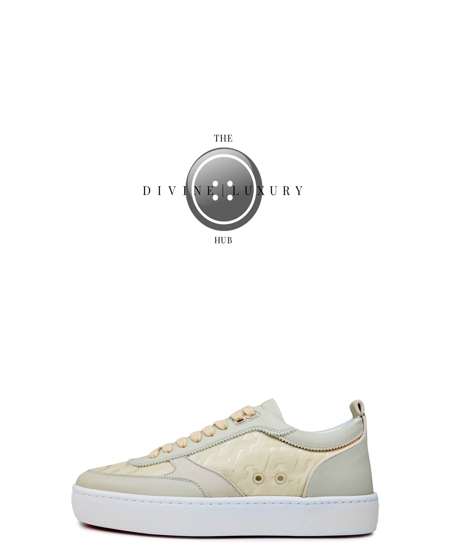 LUXURY HUB CHRISTIAN LOUBOUTIN HAPPYRUI LEATHER-TRIMMED SNEAKERS