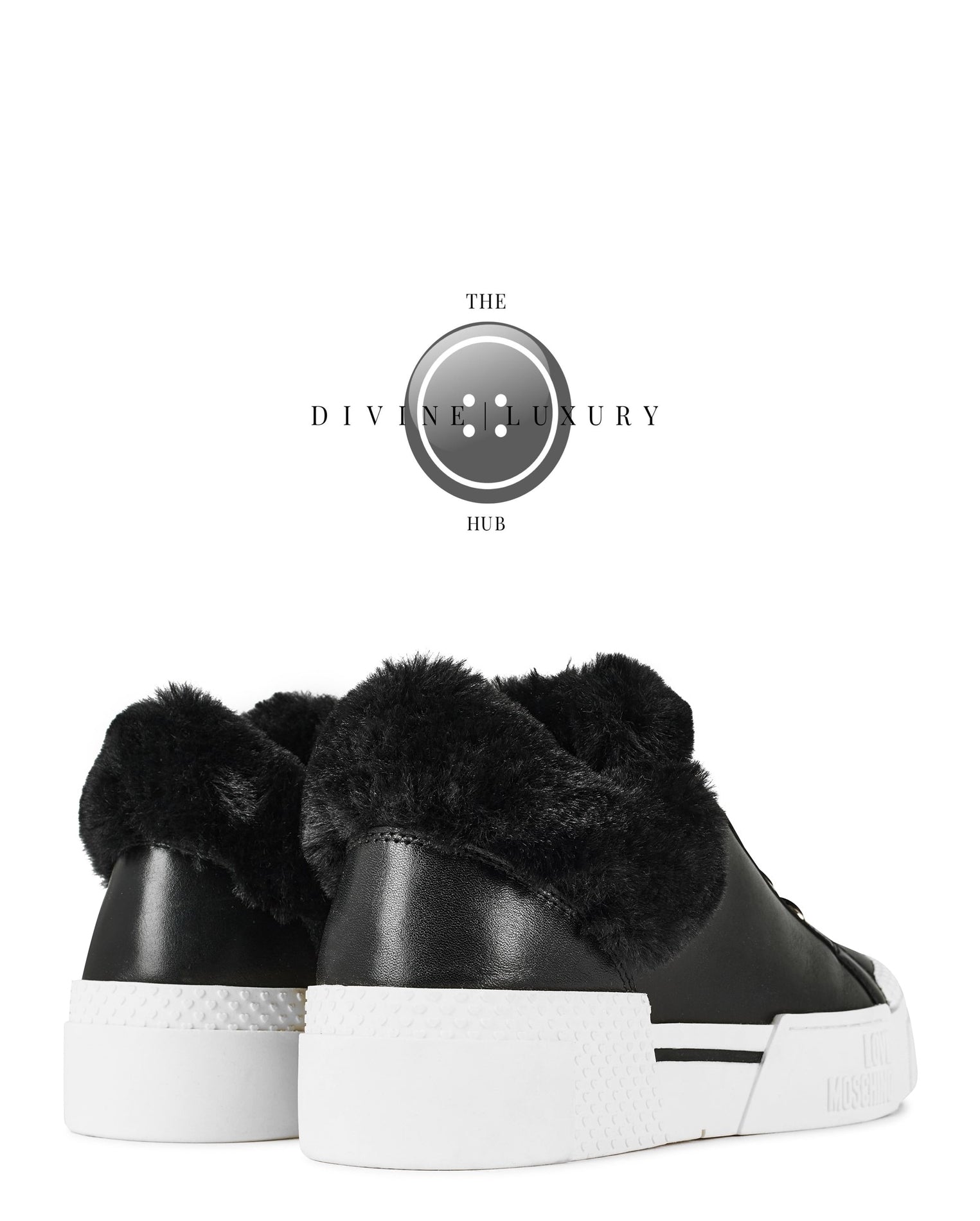LUXURY HUB LOVE MOSCHINO SHEARLING LOW TRAINERS