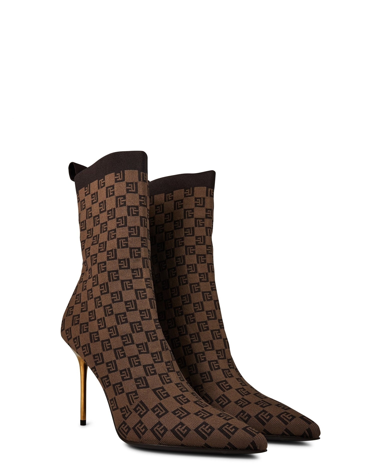 LUXURY HUB BALMAIN SKYE KNIT ANKLE BOOTS