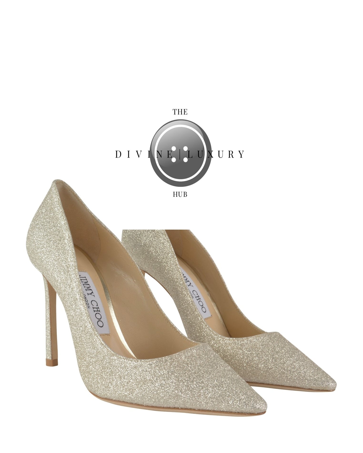 LUXURY HUB JIMMY CHOO ROMY 100 GLITTER HEELS