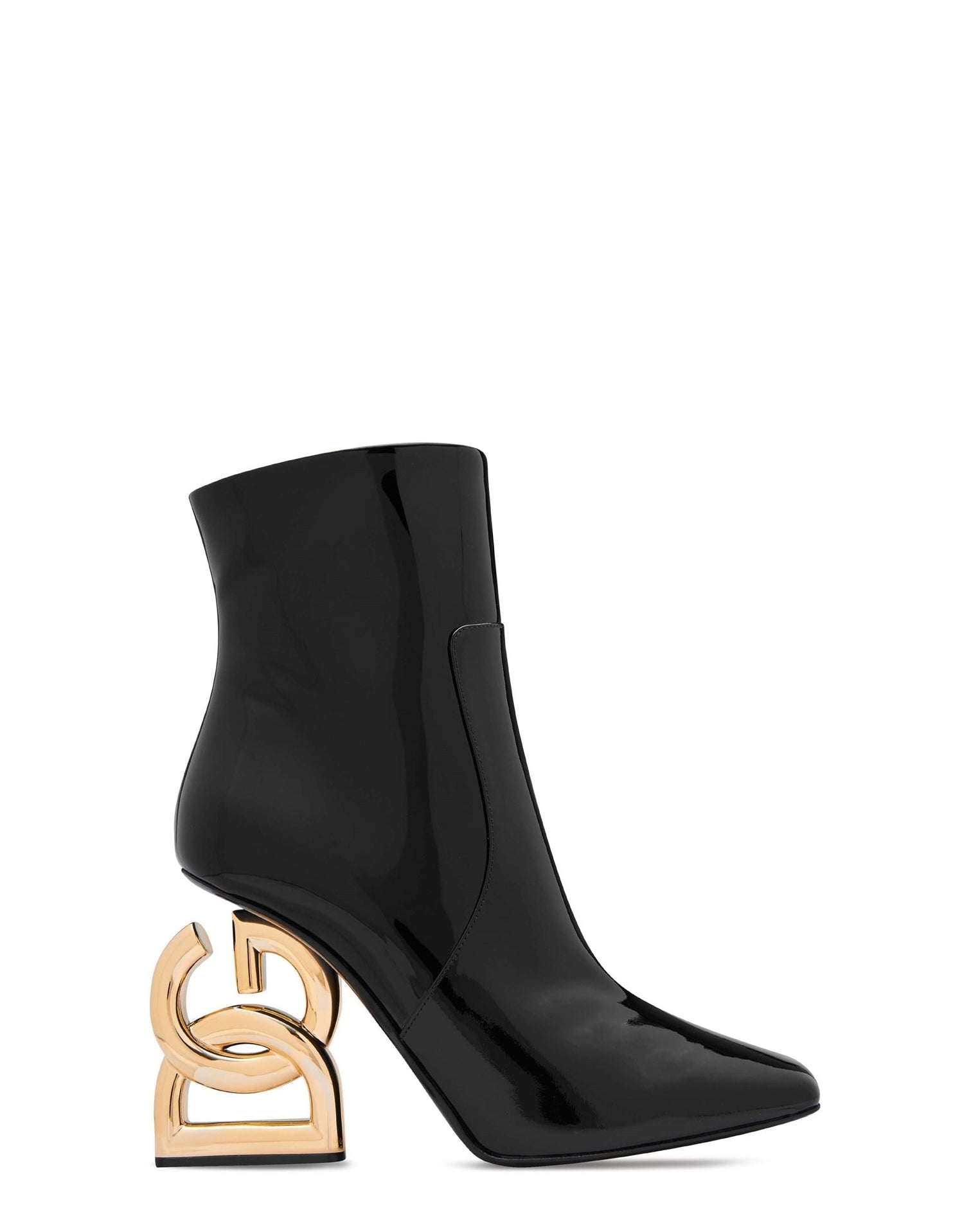 LUXURY HUB DOLCE AND GABBANA PATENT LOGO BOOT