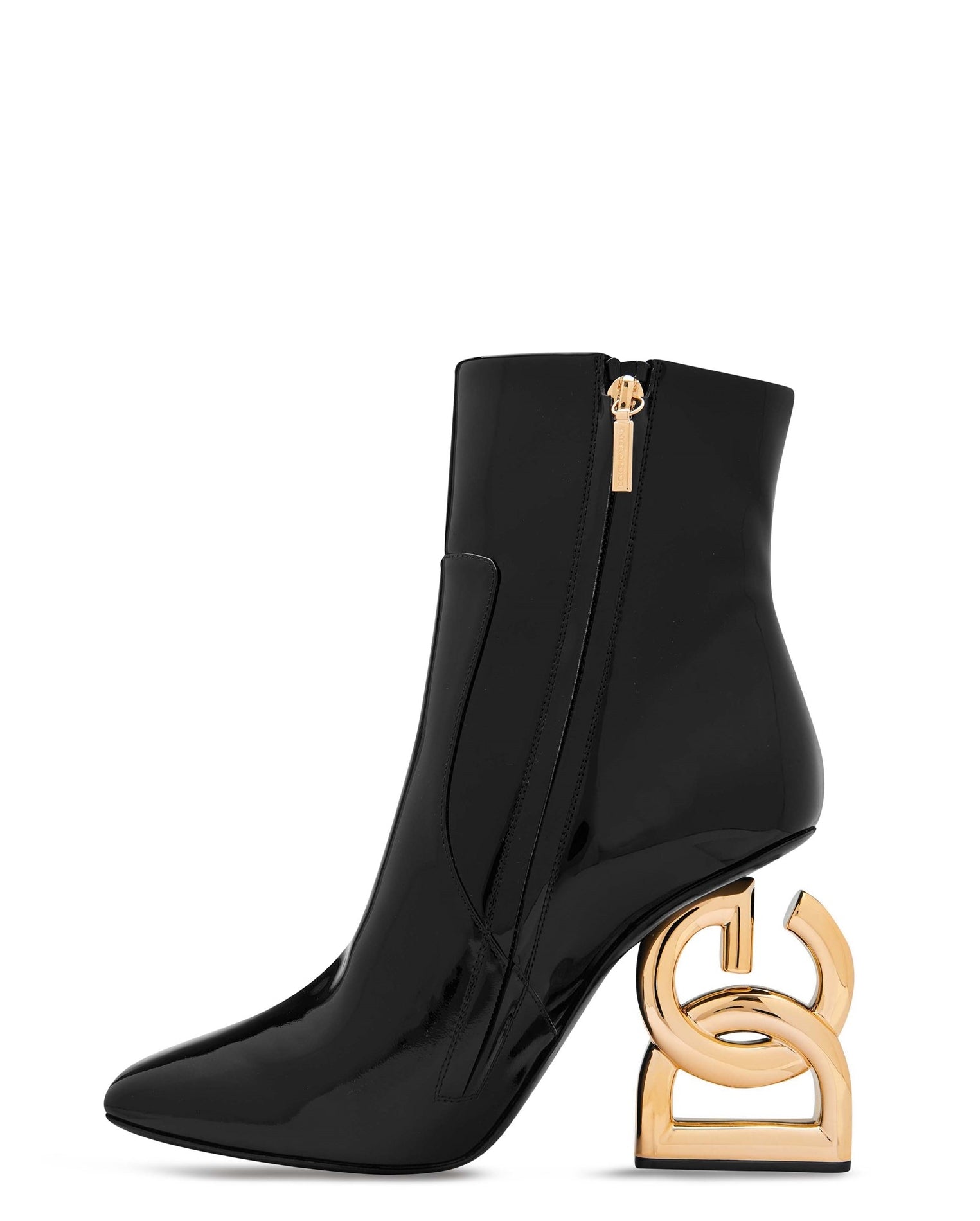 LUXURY HUB DOLCE AND GABBANA PATENT LOGO BOOT