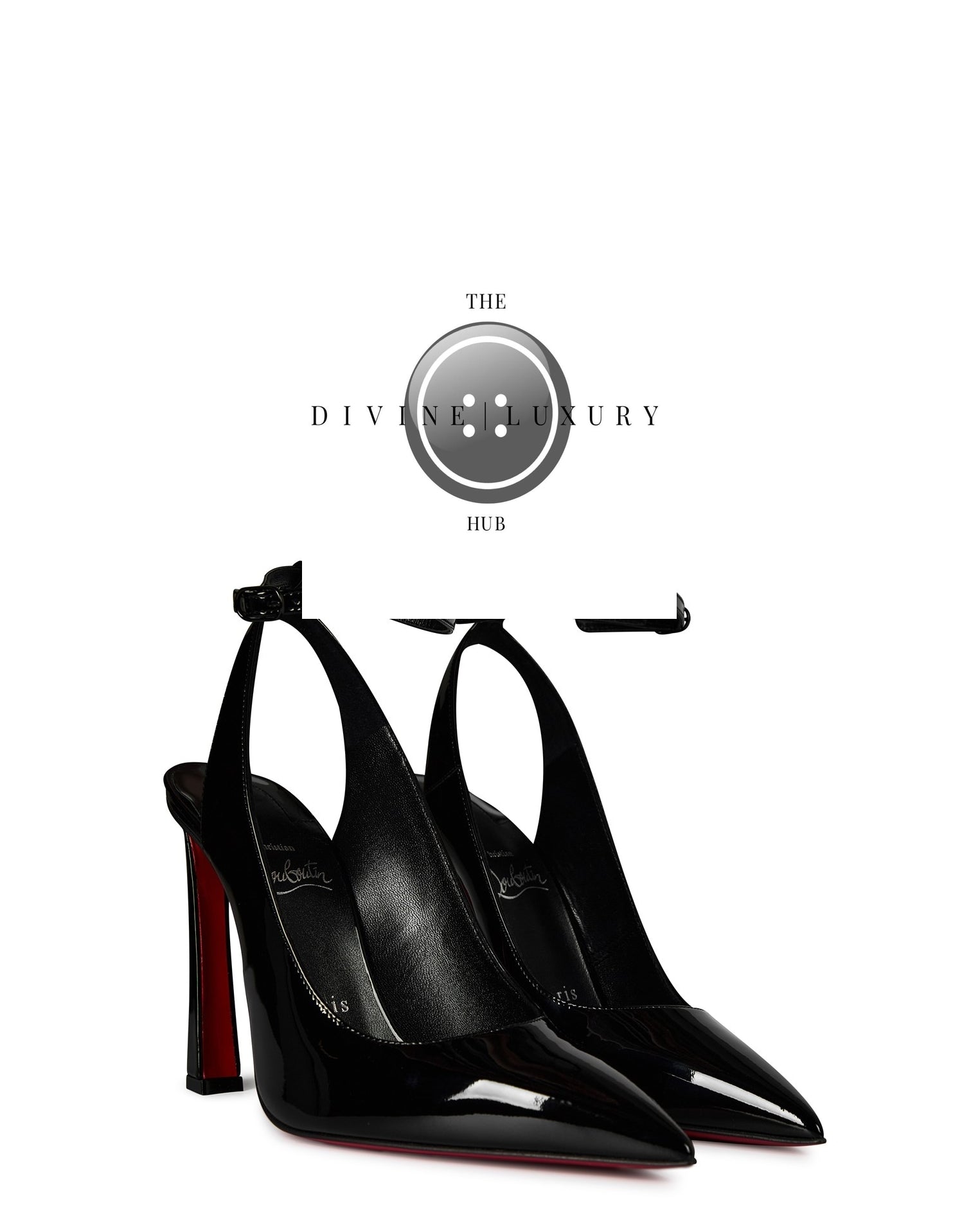 LUXURY HUB ELEGANT BLACK PATENT LEATHER STILETTO HEELS