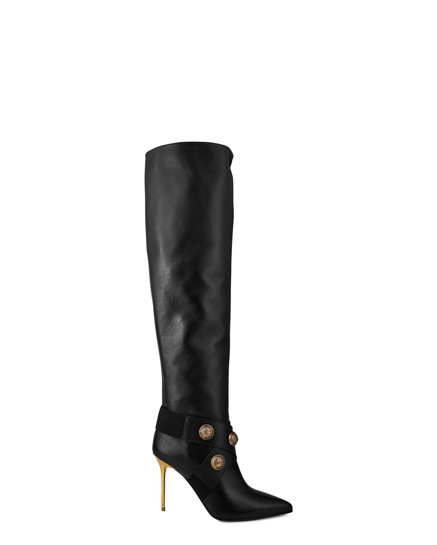 LUXURY HUB BALMAIN ALMA HEELED BOOTS