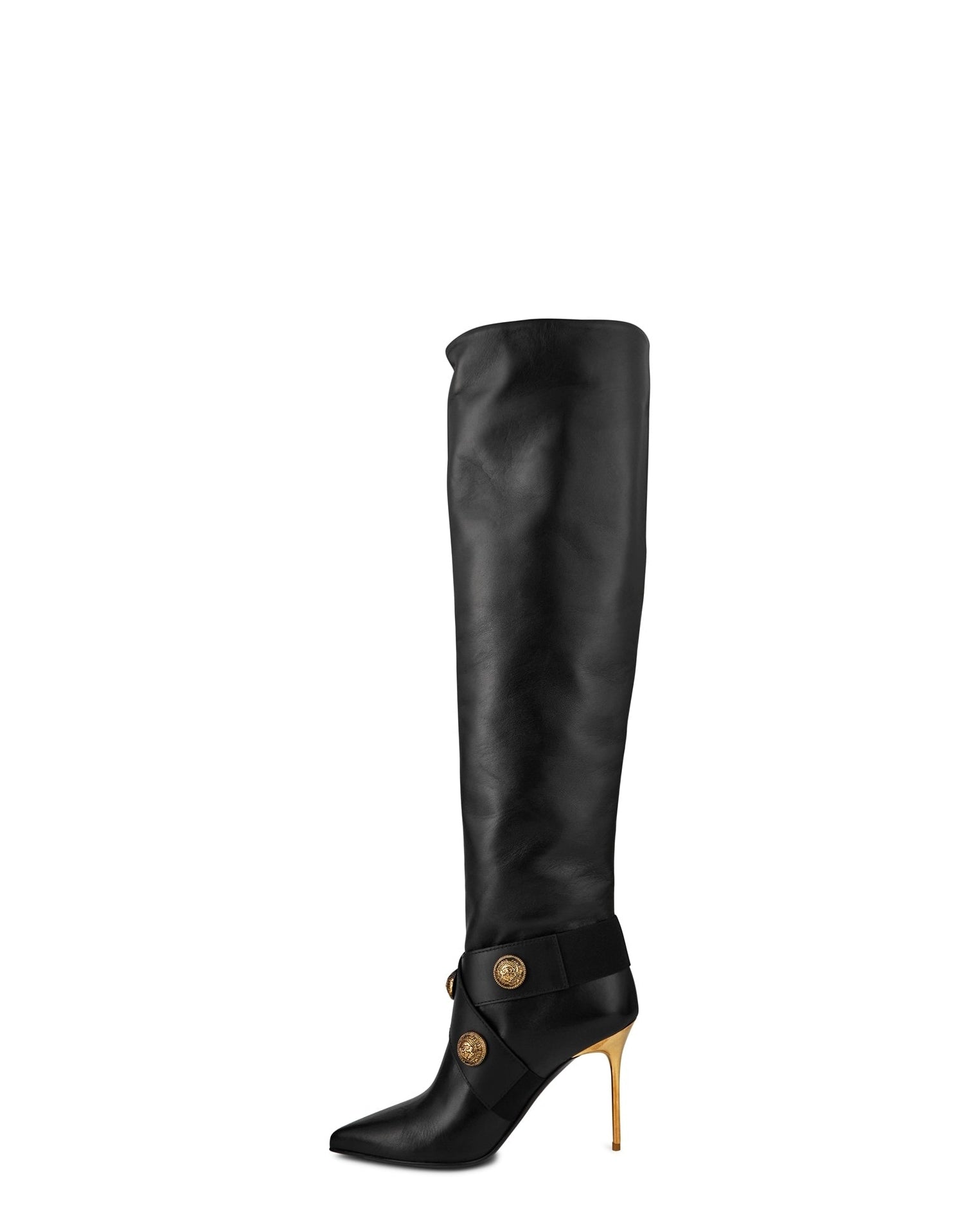 LUXURY HUB BALMAIN ALMA HEELED BOOTS