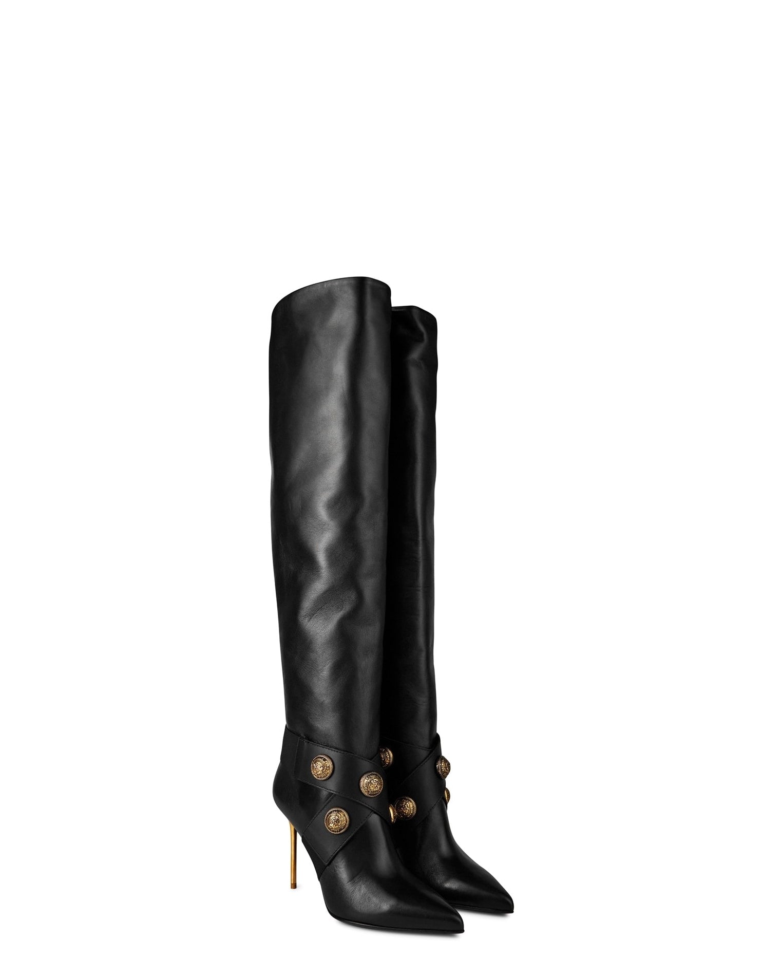 LUXURY HUB BALMAIN ALMA HEELED BOOTS