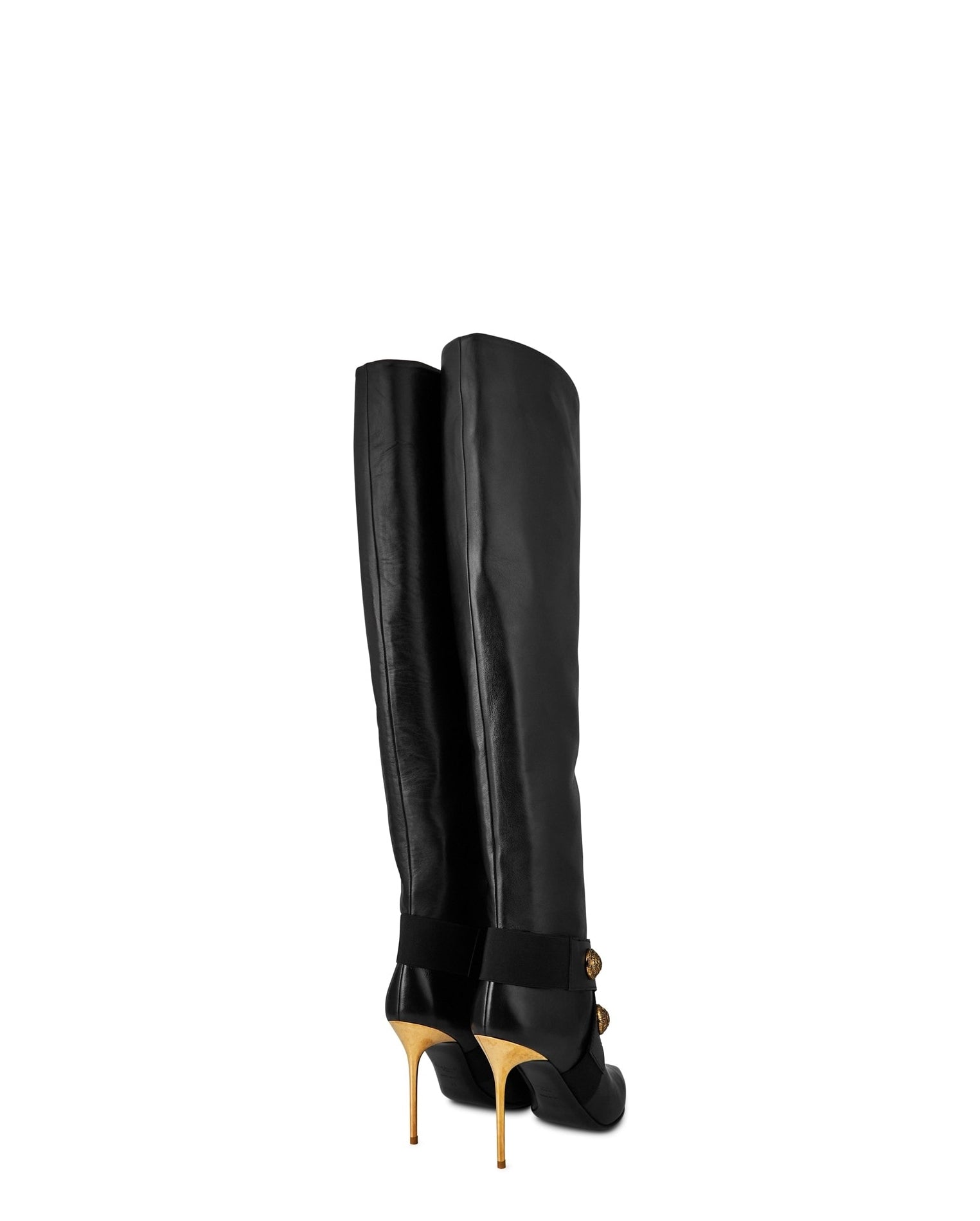 LUXURY HUB BALMAIN ALMA HEELED BOOTS