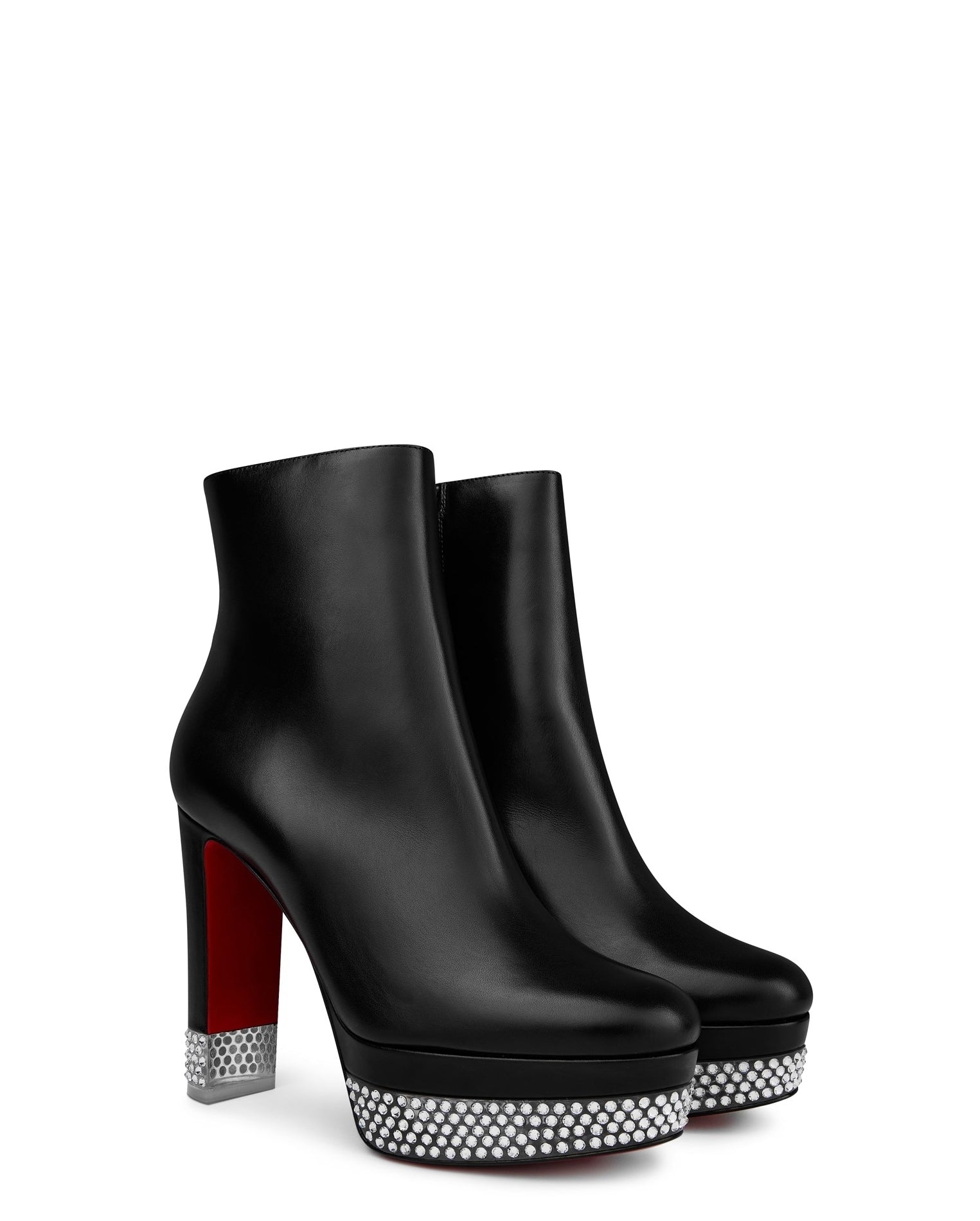 LUXURY HUB CHRISTIAN LOUBOUTIN CASSANDRIBOOTY LEATHER ANKLE BOOTS