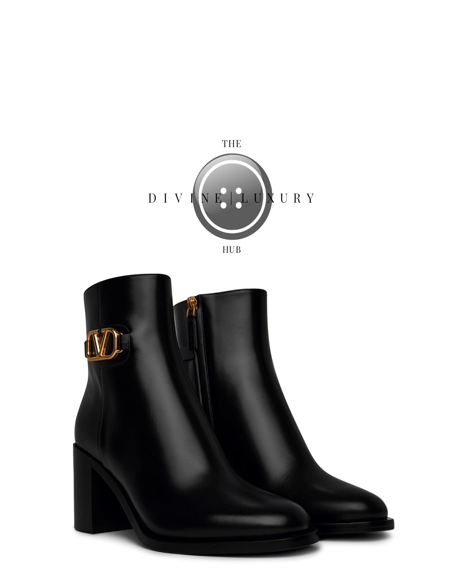 LUXURY HUB VALENTINO GARAVANI VLOGO ANKLE BOOTS