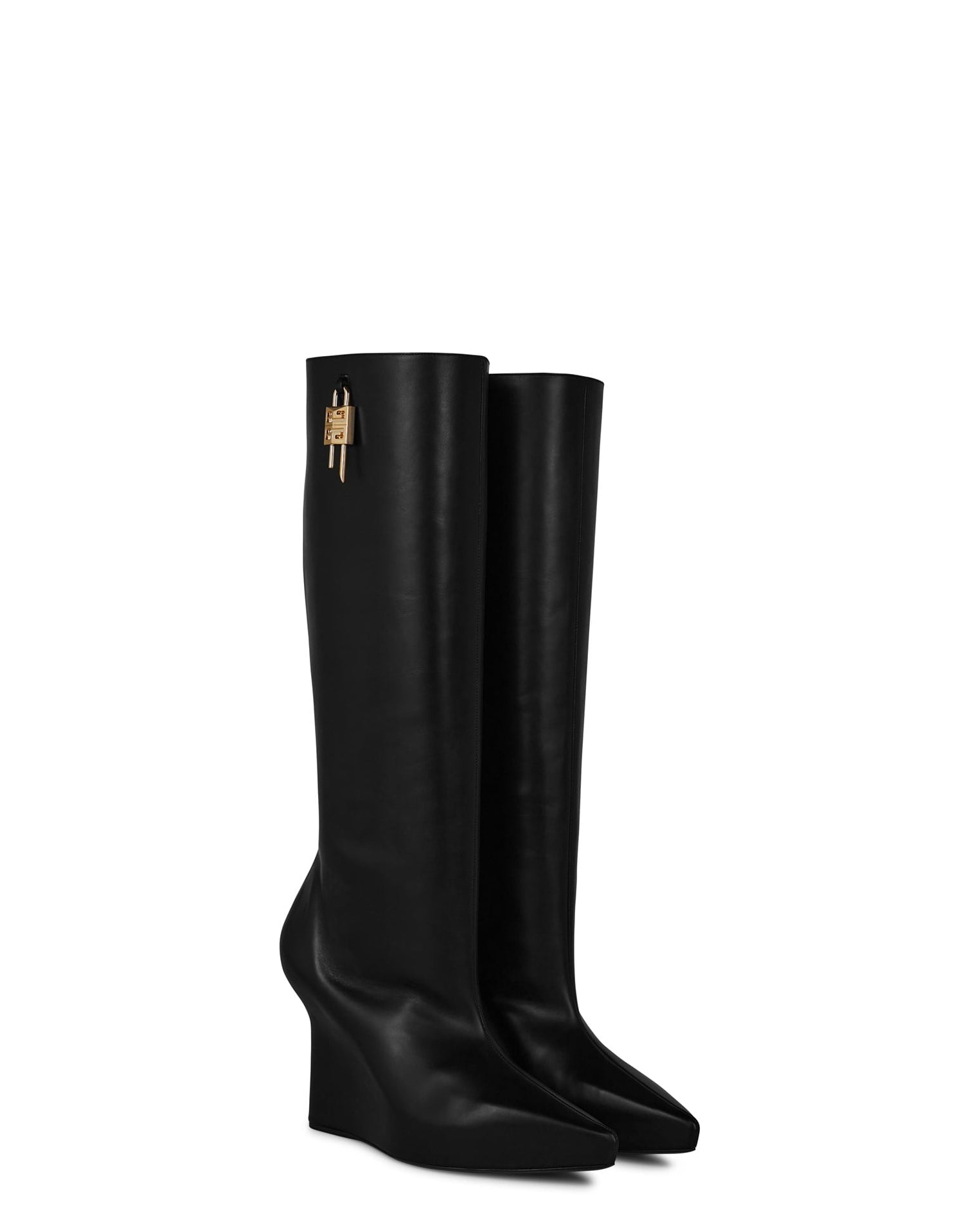 LUXURY HUB GIVENCHY G LOCK WEDGE HIGH BOOTS