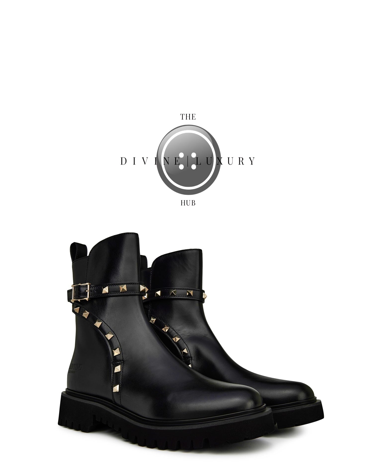 LUXURY HUB VALENTINO GARAVANI ROCKSTUD COMBAT BOOTS