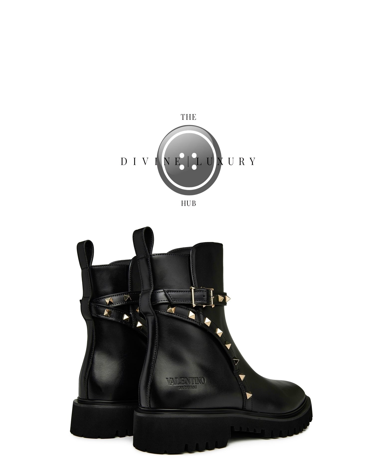 LUXURY HUB VALENTINO GARAVANI ROCKSTUD COMBAT BOOTS