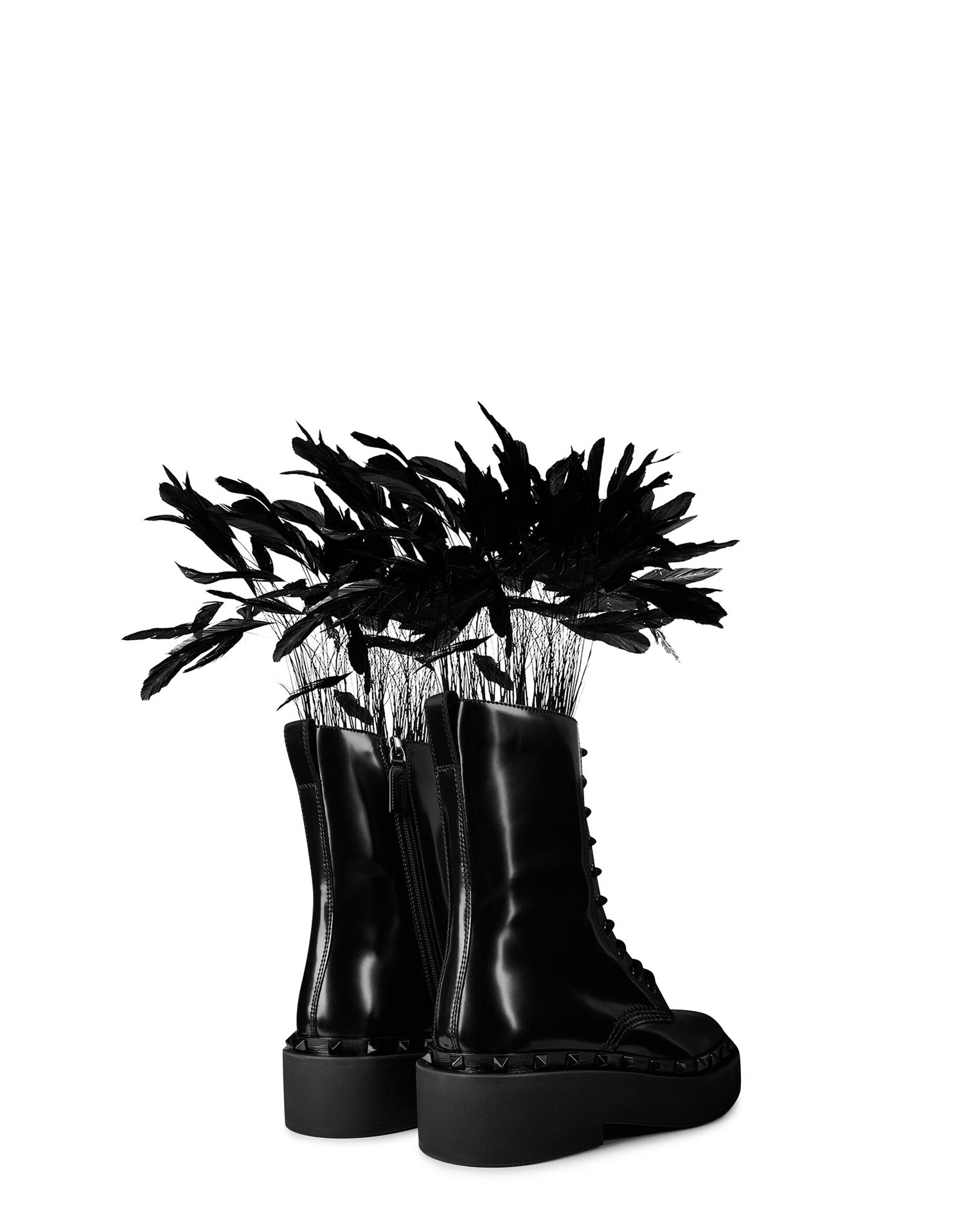 LUXURY HUB VALENTINO GARAVANI ROCKSTUD M WAY COMBAT BOOTS