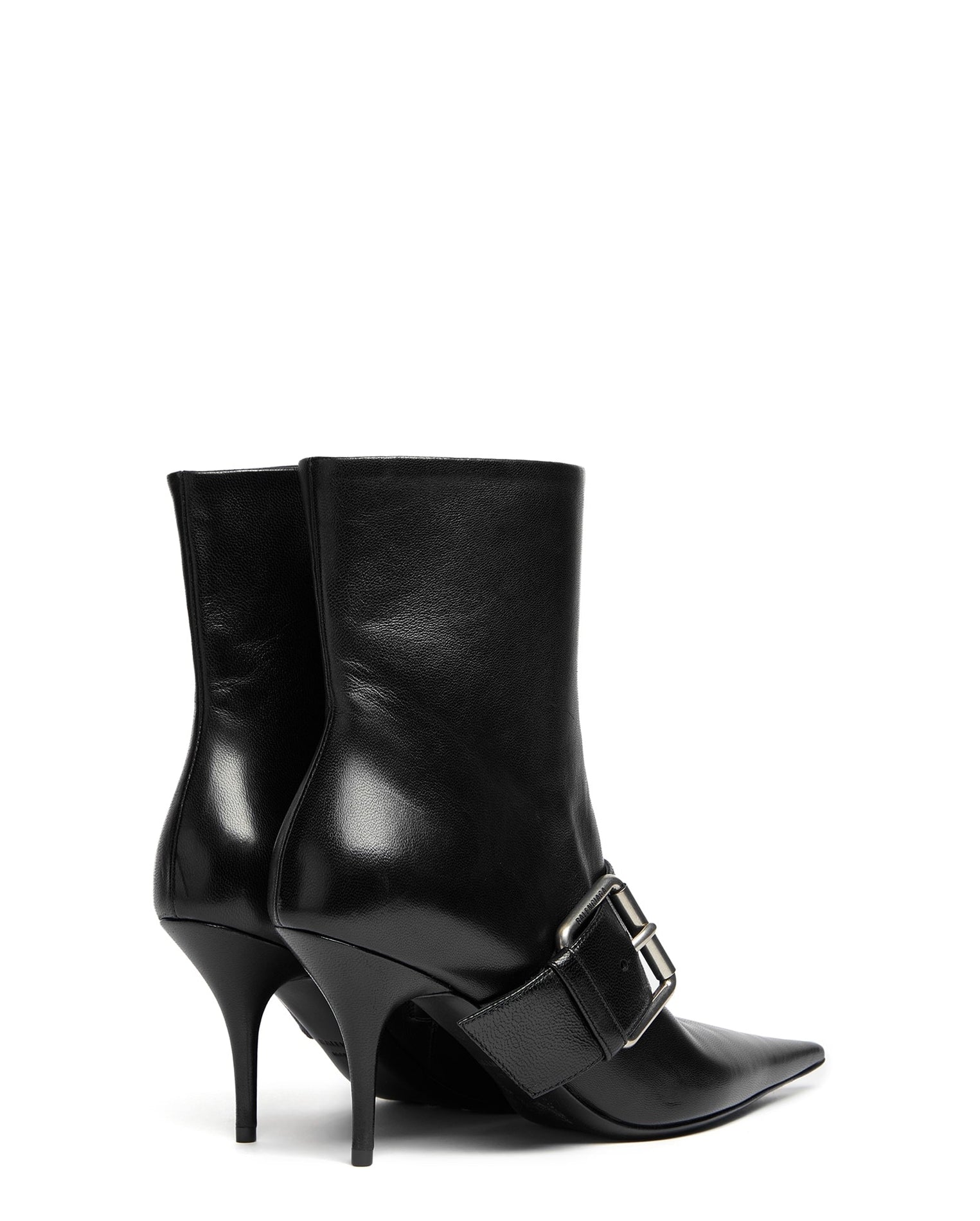 LUXURY HUB BALENCIAGA KNIFE BUCKLED LEATHER ANKLE BOOTS