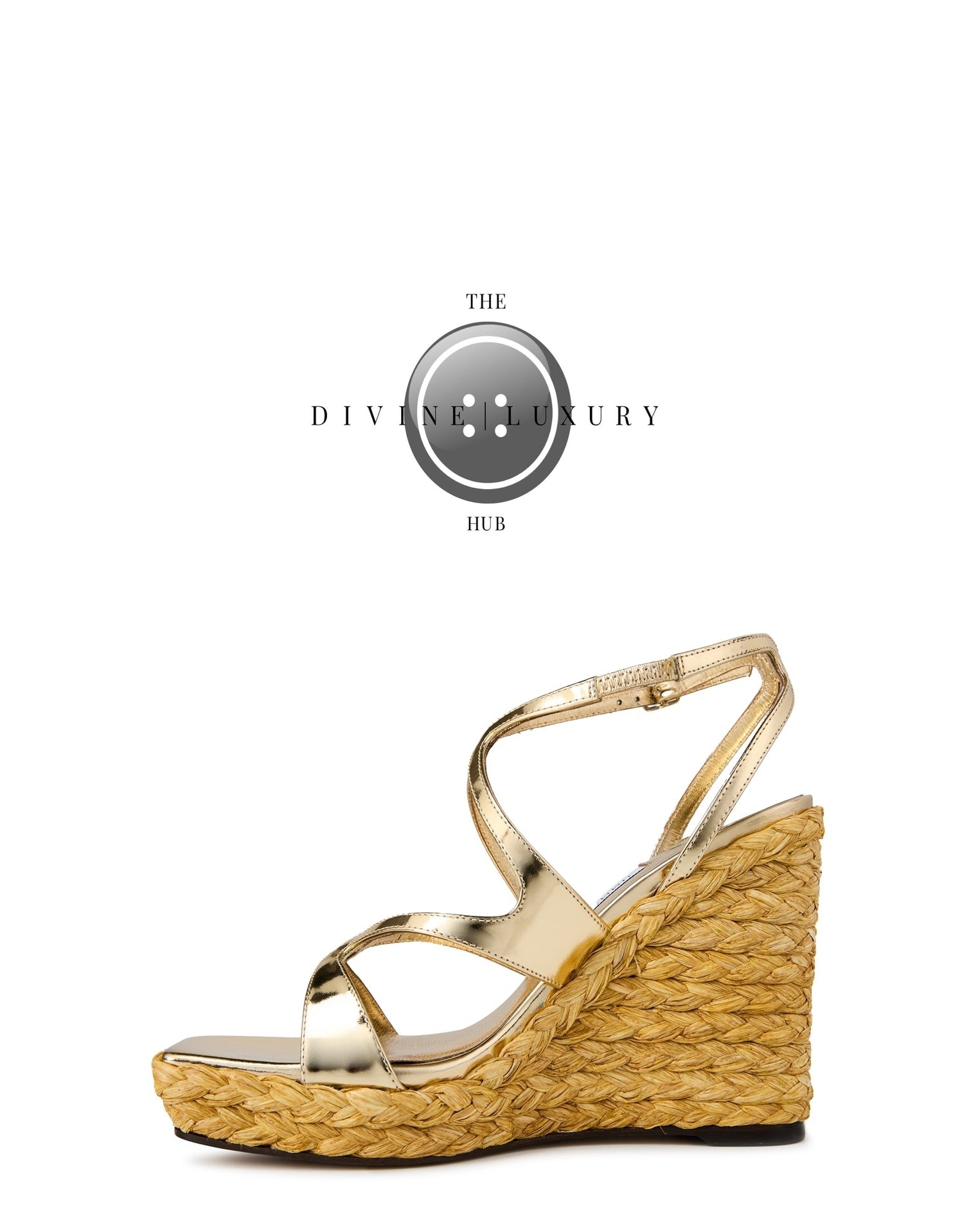 LUXURY HUB JIMMY CHOO AYLA LEATHER WEDGE