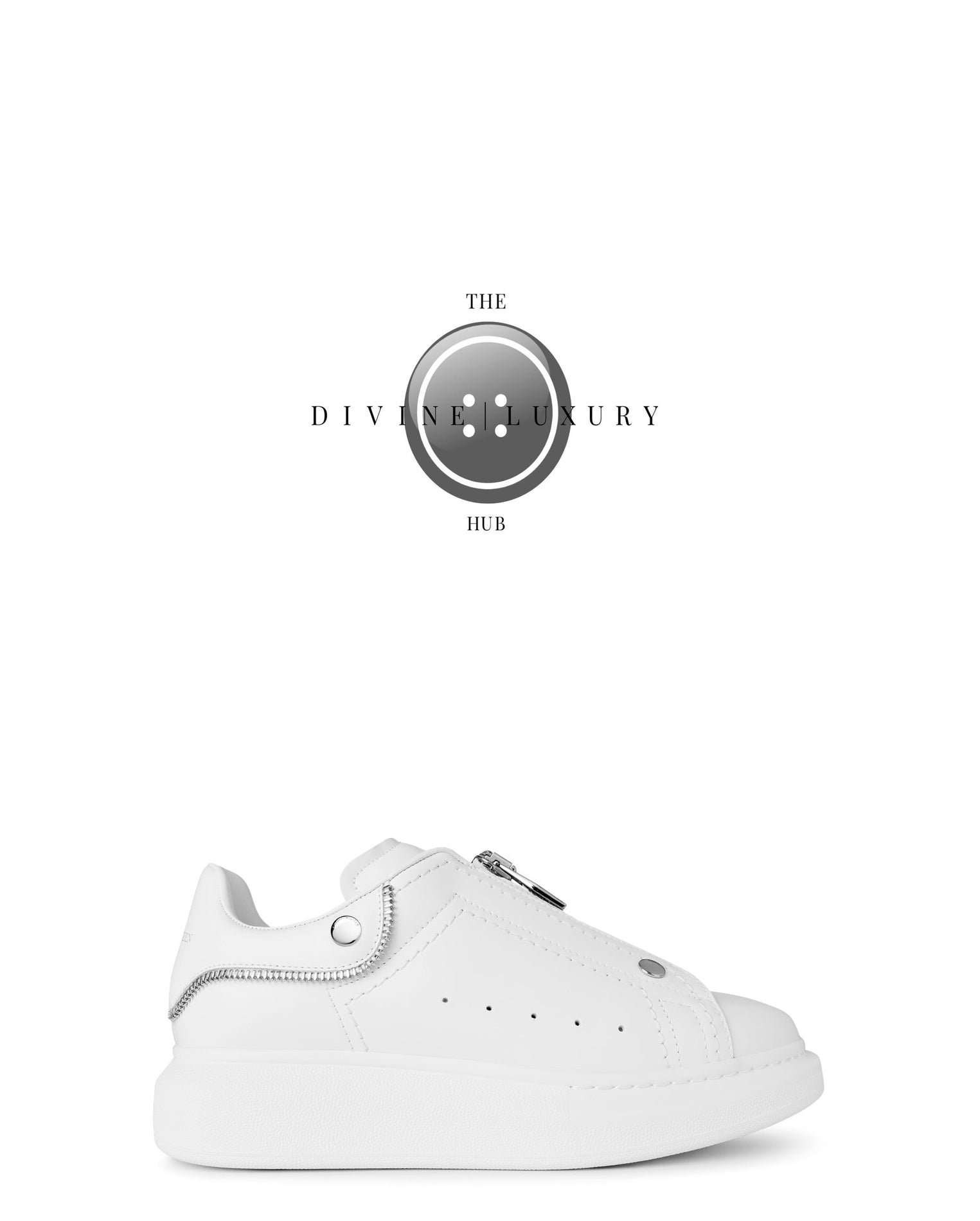 LUXURY HUB ALEXANDER MCQUEEN OVERSIZED ZIP LEATHER SNEAKERS