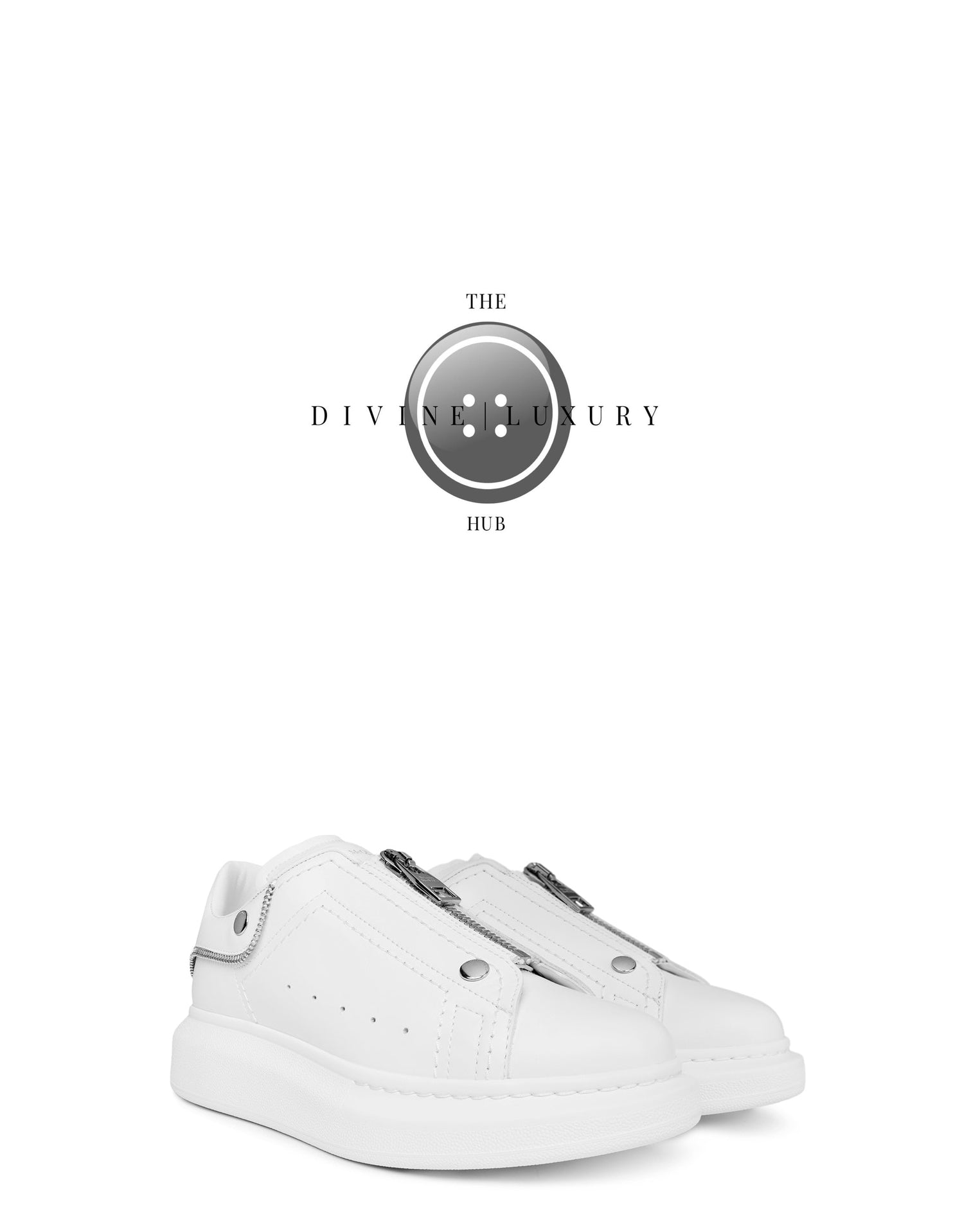 LUXURY HUB ALEXANDER MCQUEEN OVERSIZED ZIP LEATHER SNEAKERS