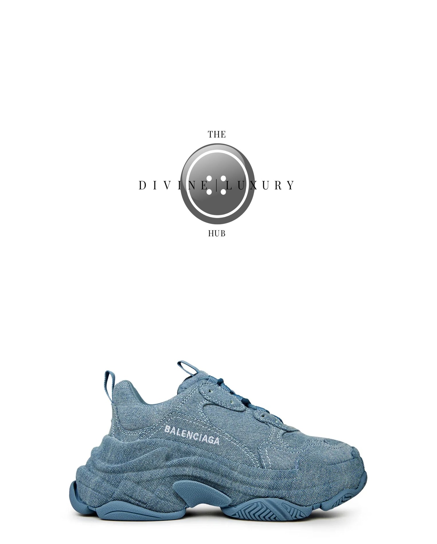 LUXURY HUB BALENCIAGA TRIPLE S DENIM TRAINERS