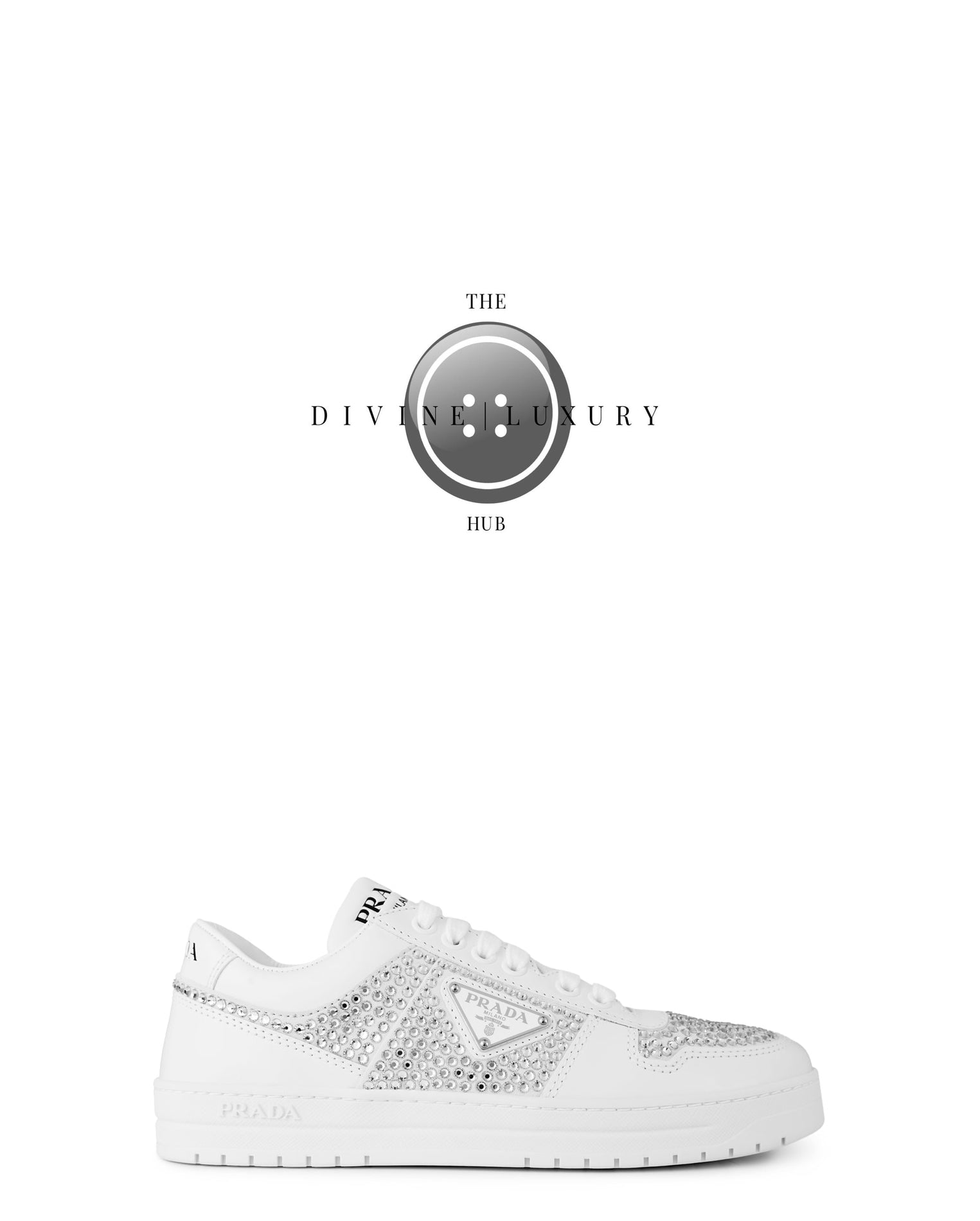 LUXURY HUB PRADA CRYSTAL LEATHER SNEAKERS