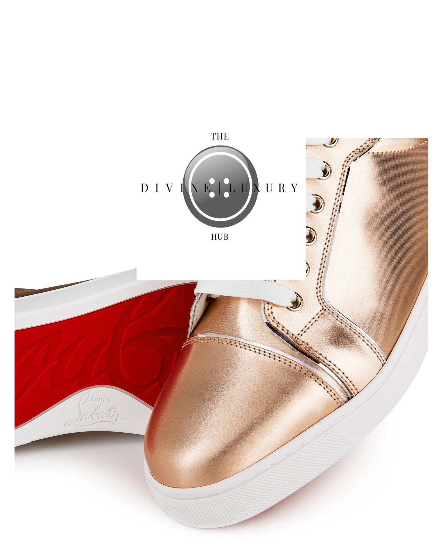 LUXURY HUB CHRISTIAN LOUBOUTIN FUN VIEIRA METALLIC TRAINERS