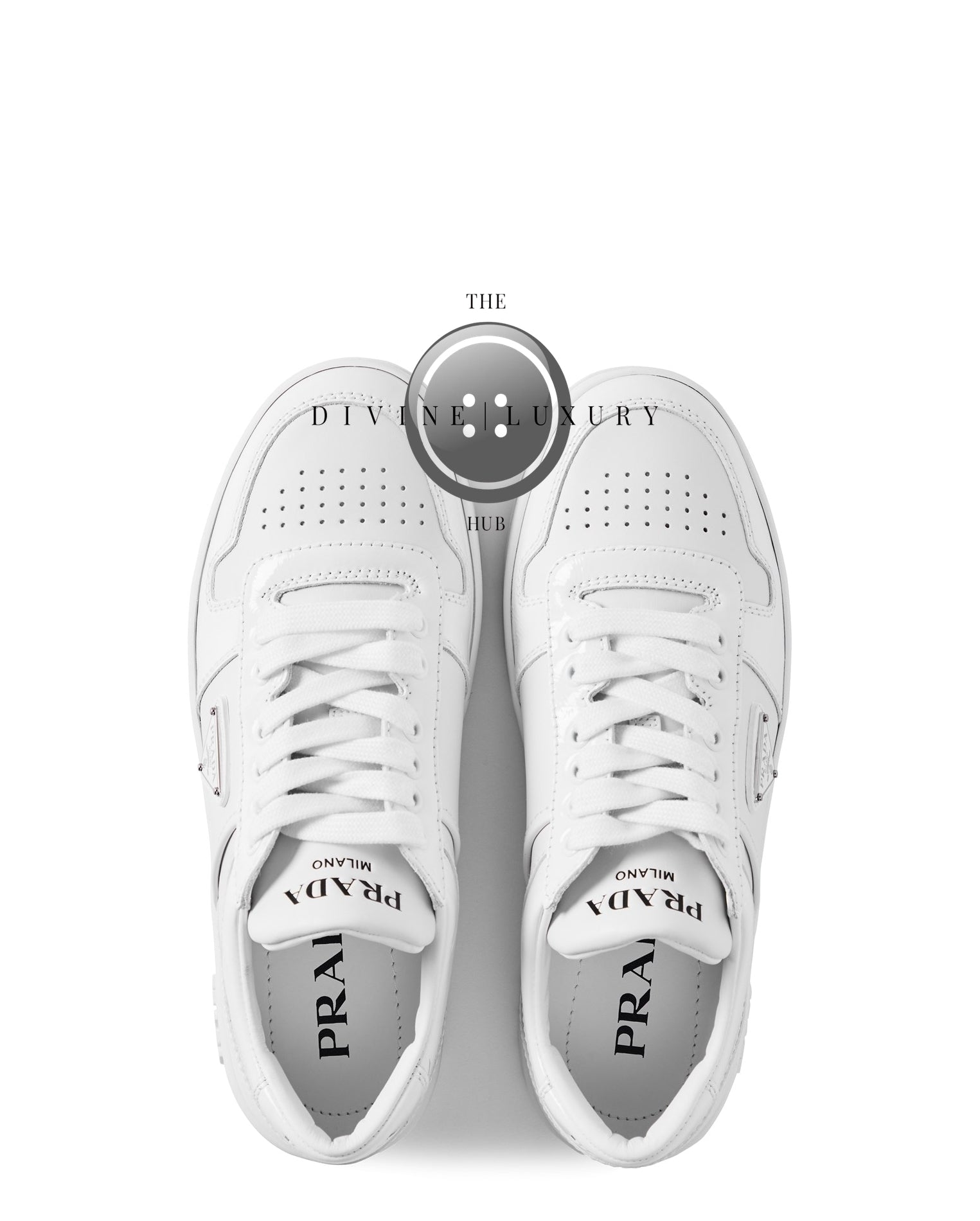 LUXURY HUB PRADA DOWNTOWN LEATHER TRAINERS