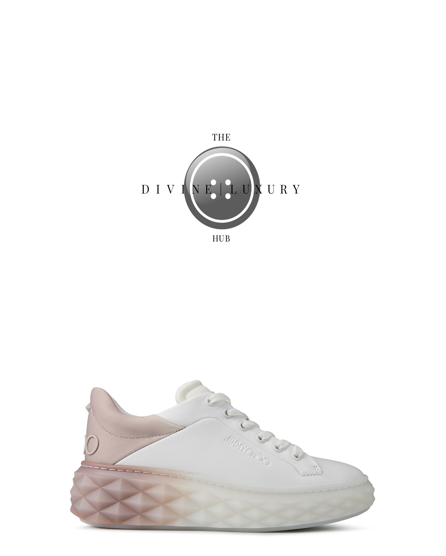 LUXURY HUB JIMMY CHOO DIAMOND MAXI OMBRE LEATHER SNEAKERS