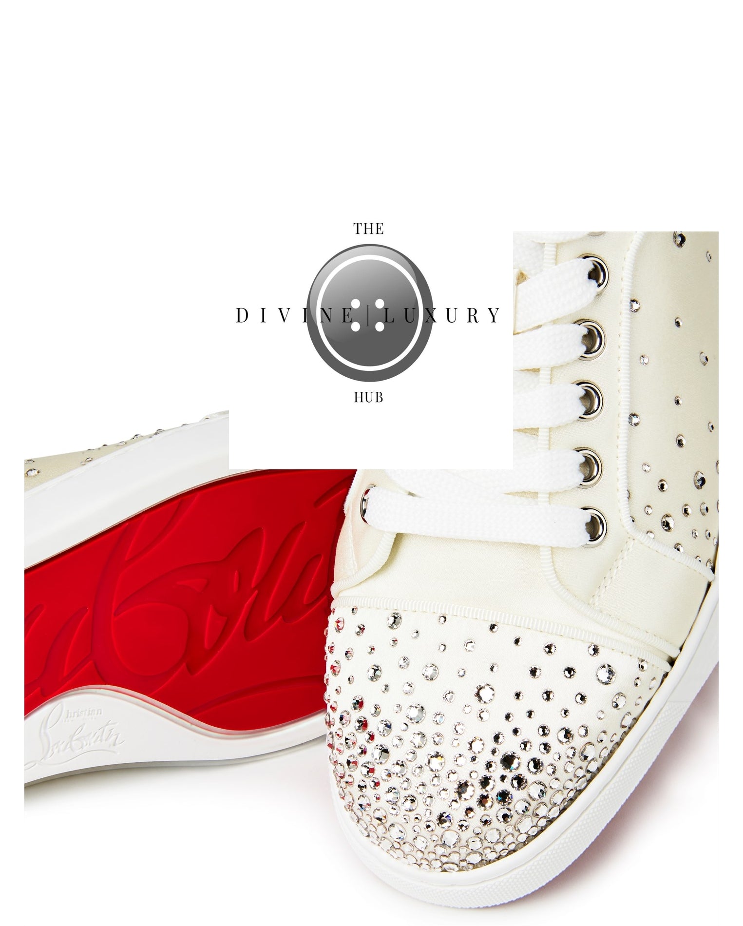 LUXURY HUB CHRISTIAN LOUBOUTIN DEGRAVIEIRA STRASS SNEAKERS