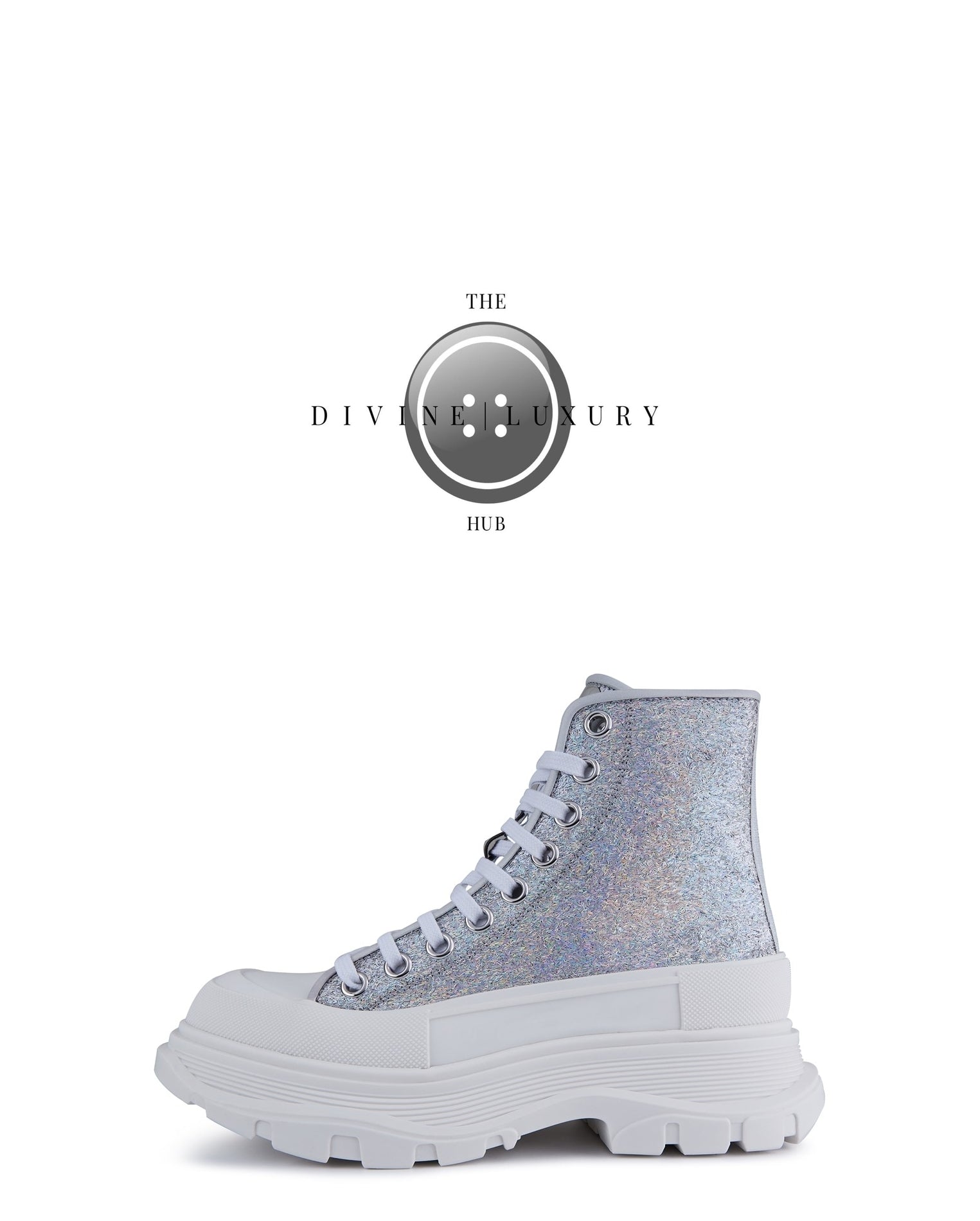 LUXURY HUB ALEXANDER MCQUEEN TREAD SLICK GLITTER HIGH TOPS