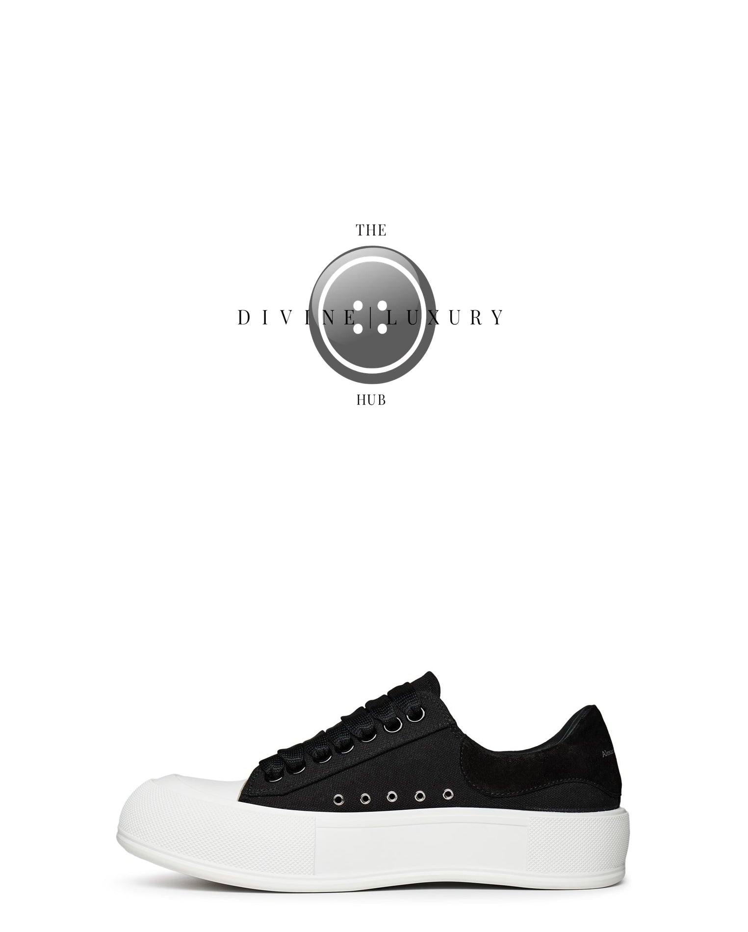 LUXURY HUB ALEXANDER MCQUEEN DECK LACE UP PLIMSOLL TRAINERS