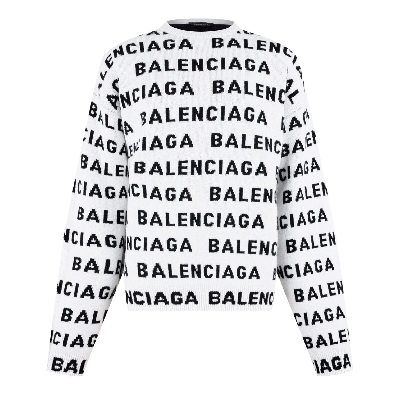 LUXURY HUB BALENCIAGA ALL-OVER LOGO SWEATER