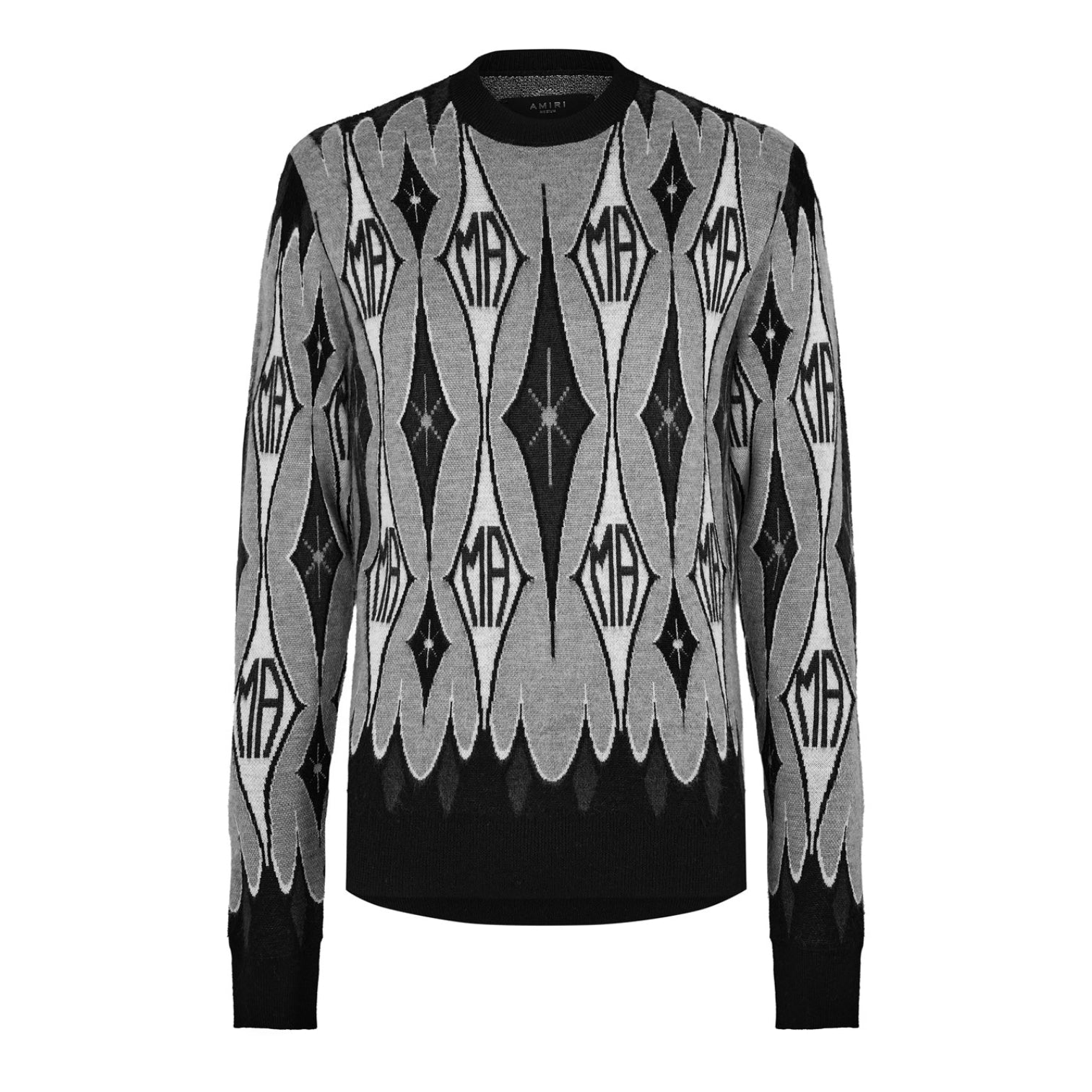 LUXURY HUB AMIRI ARGYLE JACQUARD SWEATER