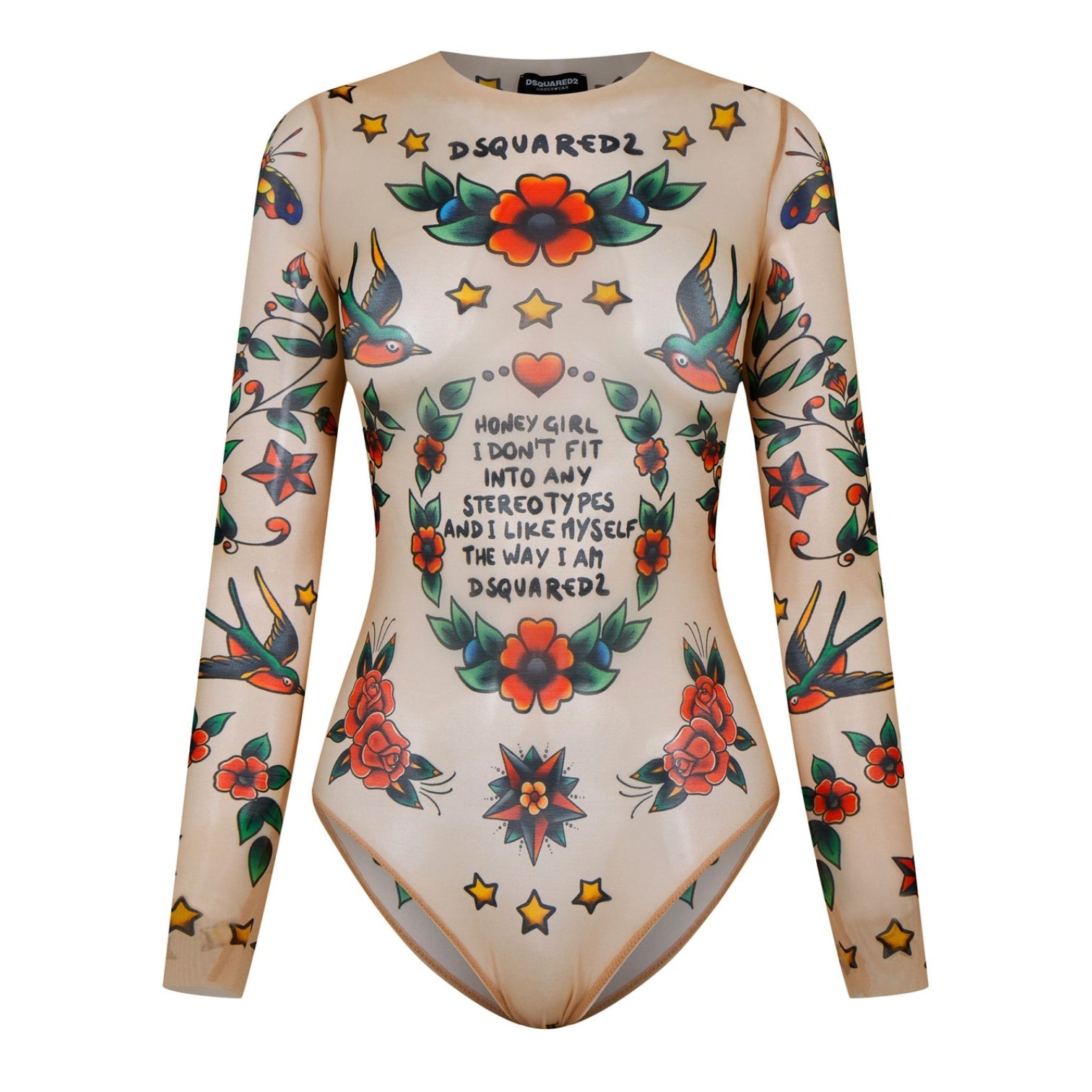 LUXURY HUB DSQUARED2 DSQ TATTOO BODYSUIT LD41